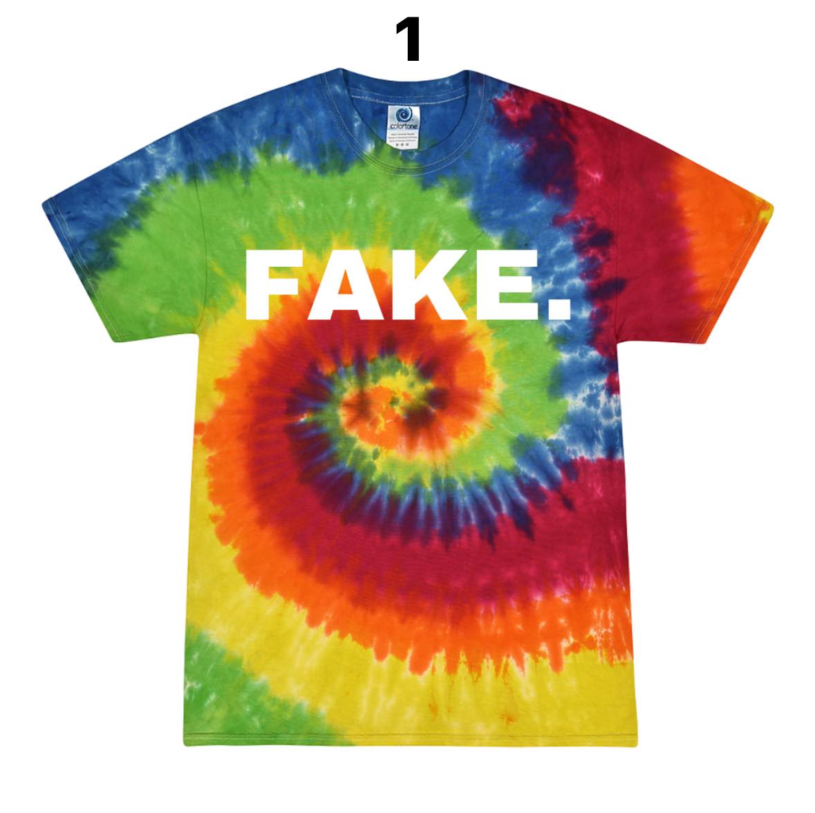 Tie-Dye 'FAKE.' Graphic T-Shirt