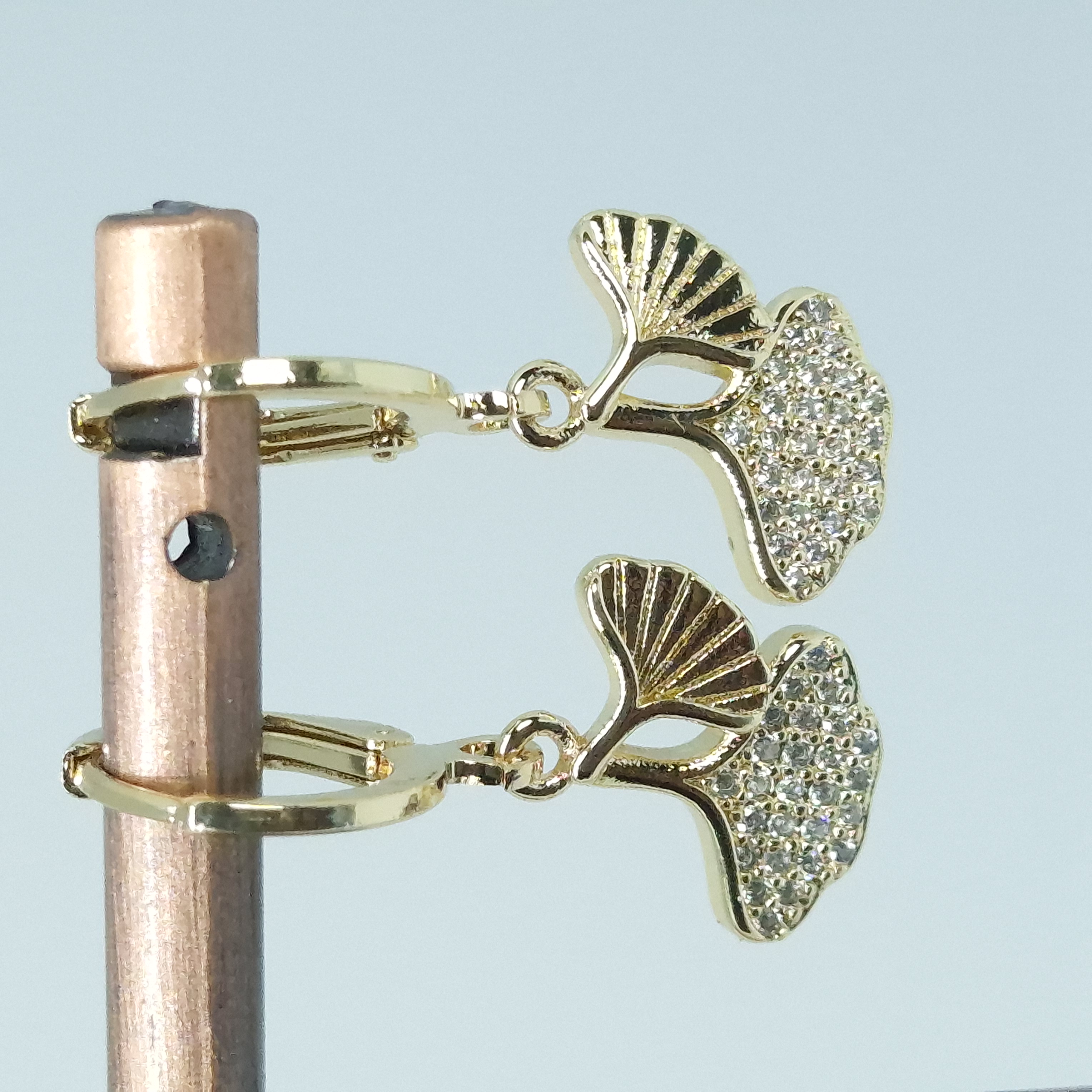 Gold-Plated Leaf Earrings