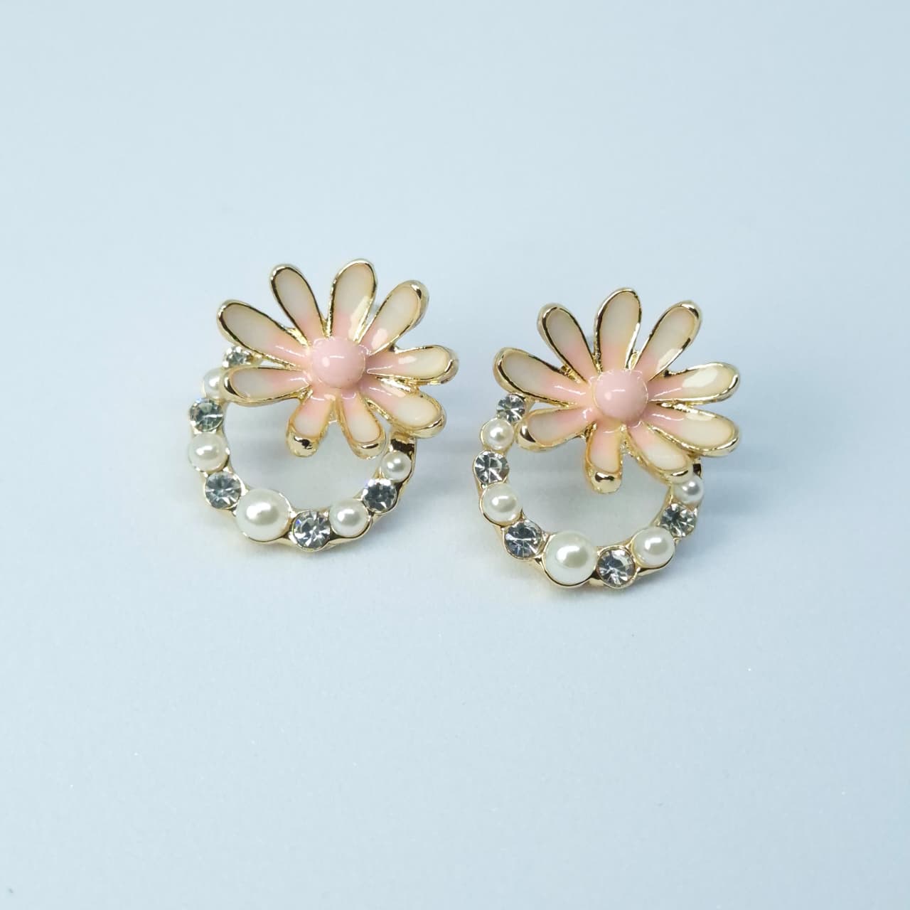 Floral Pearl Crystal Earrings