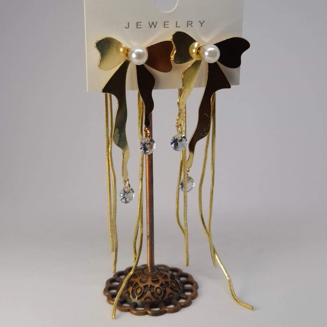 Elegant Bow String Butterfly Drop Earrings