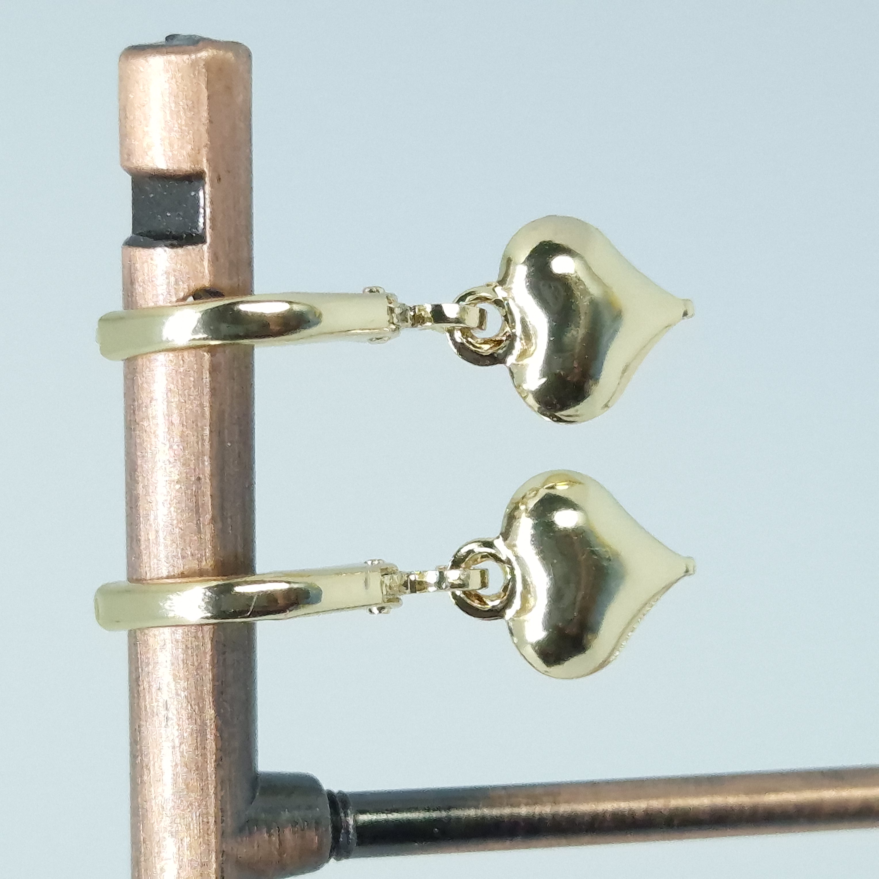 Gold Heart Hoop Earrings