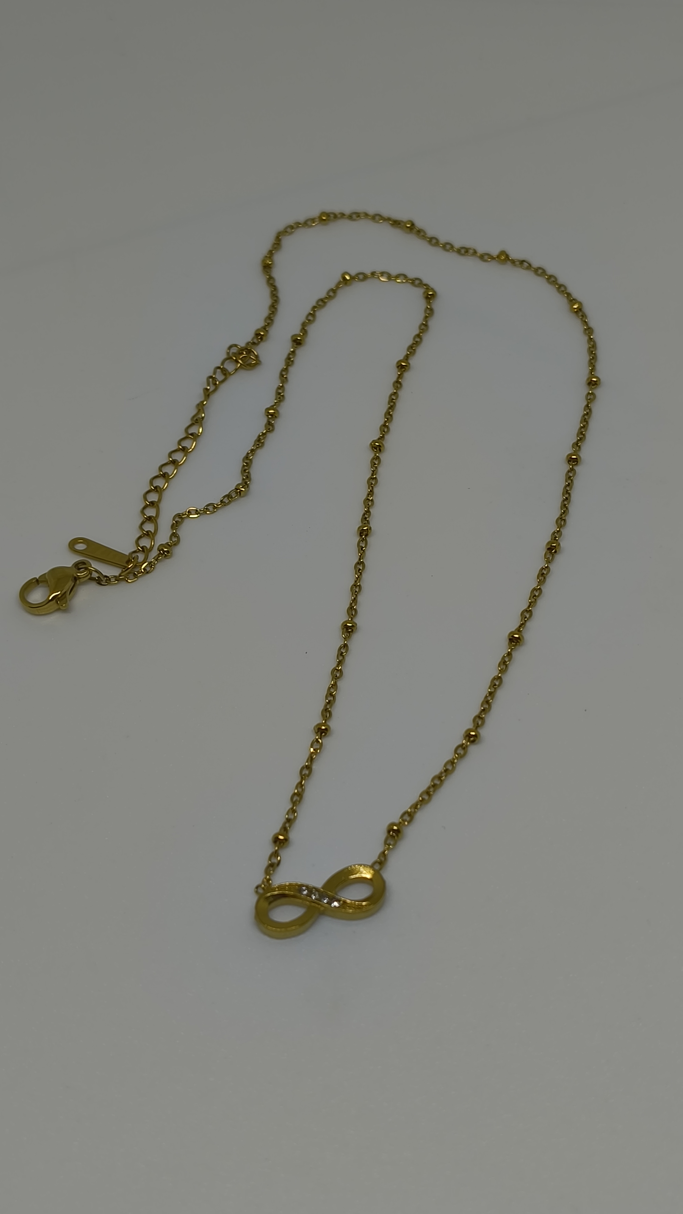Anti Tarnish Gold Infinity Pendant Necklace