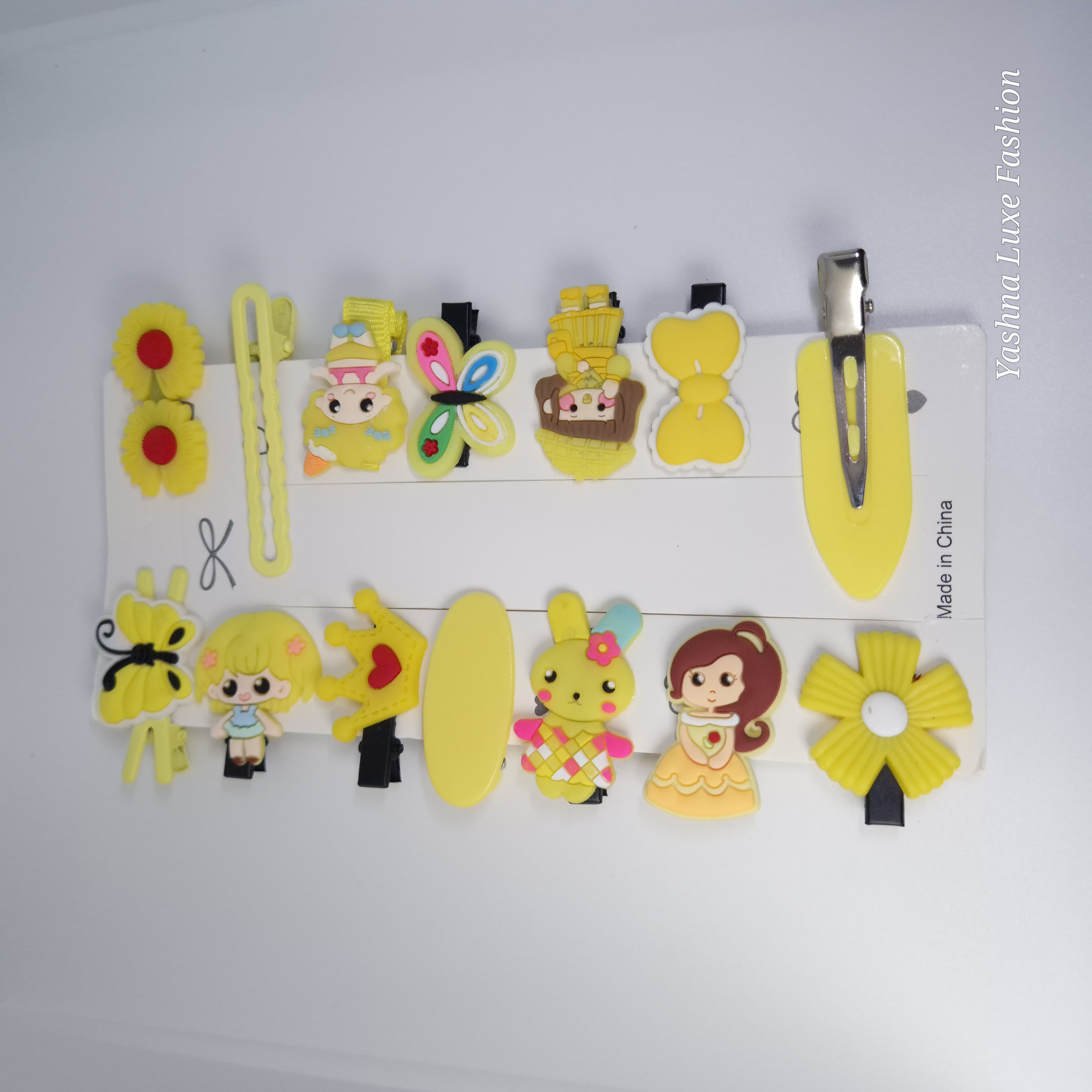 Korean Style yellow color Hair Clip Set For Kids
