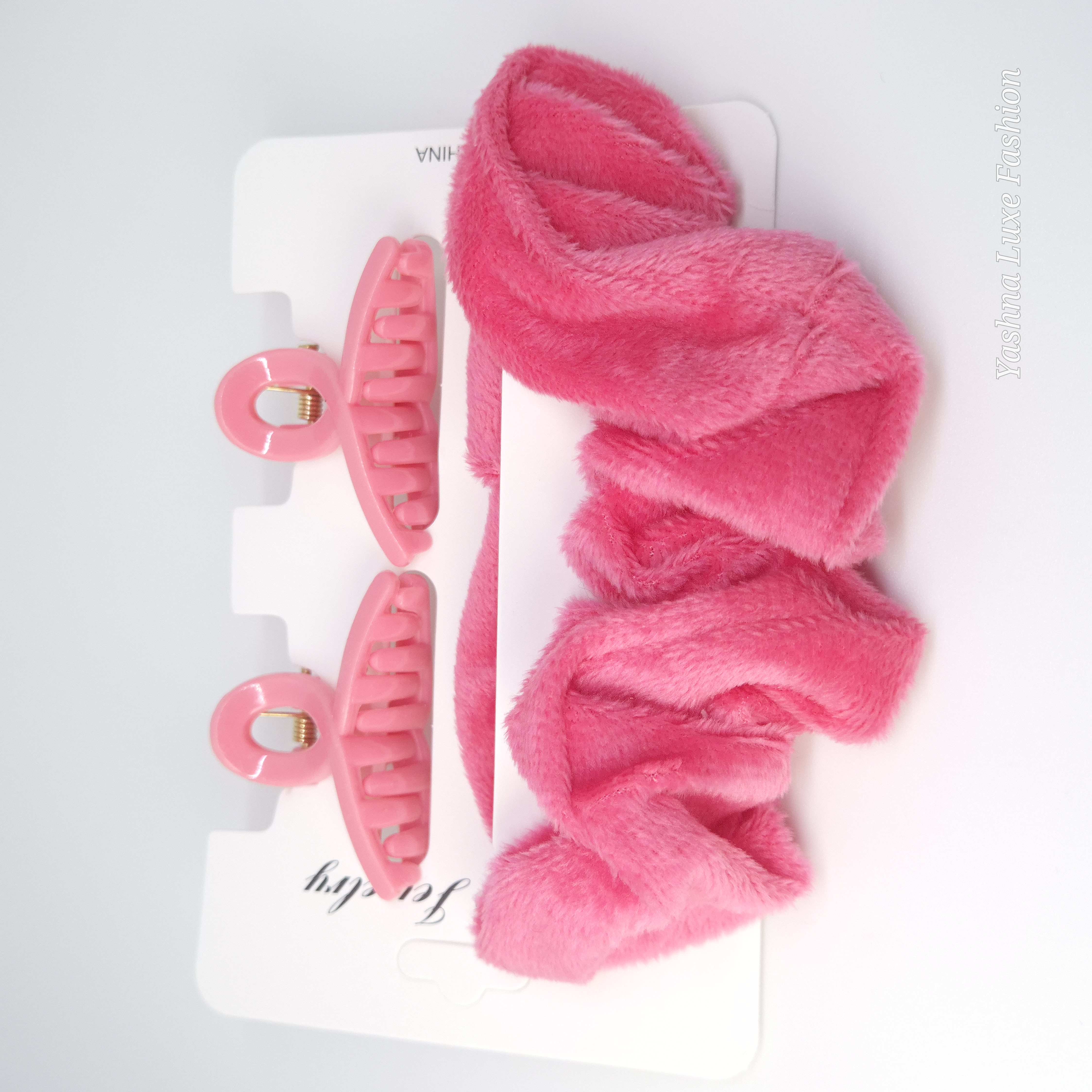 Velvet Style Scrunchies & Claw Clips Combo