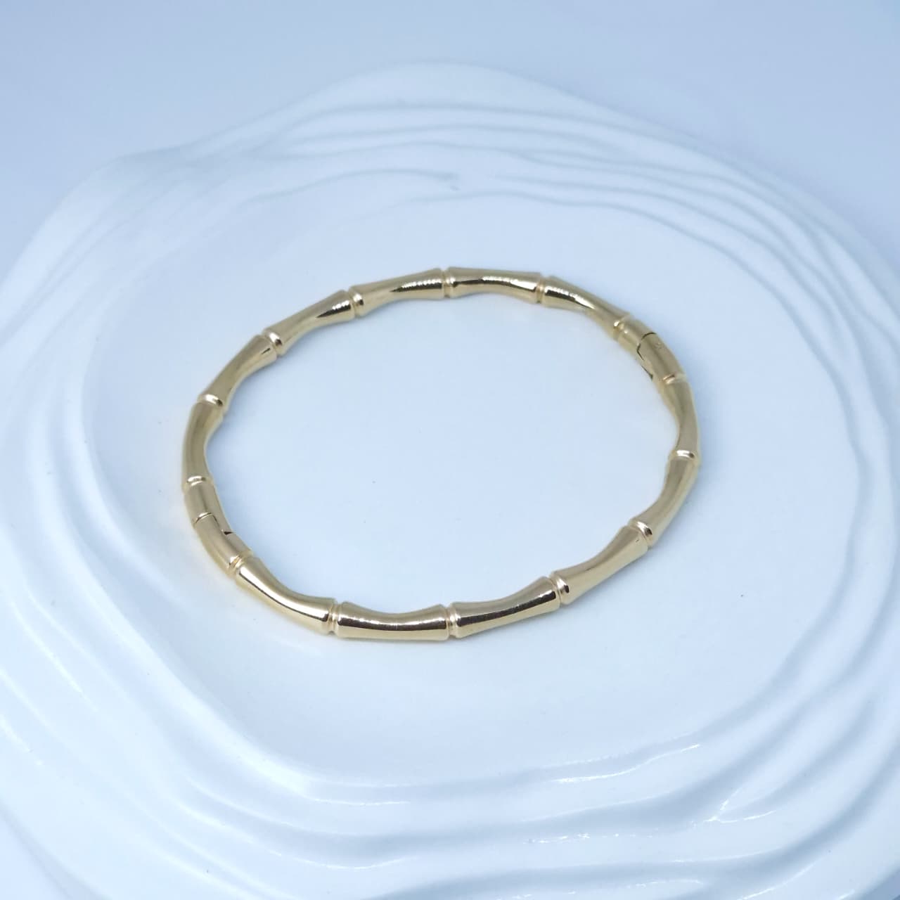 Anti Tarnish Gold Toned Bamboo Bracelet Big
