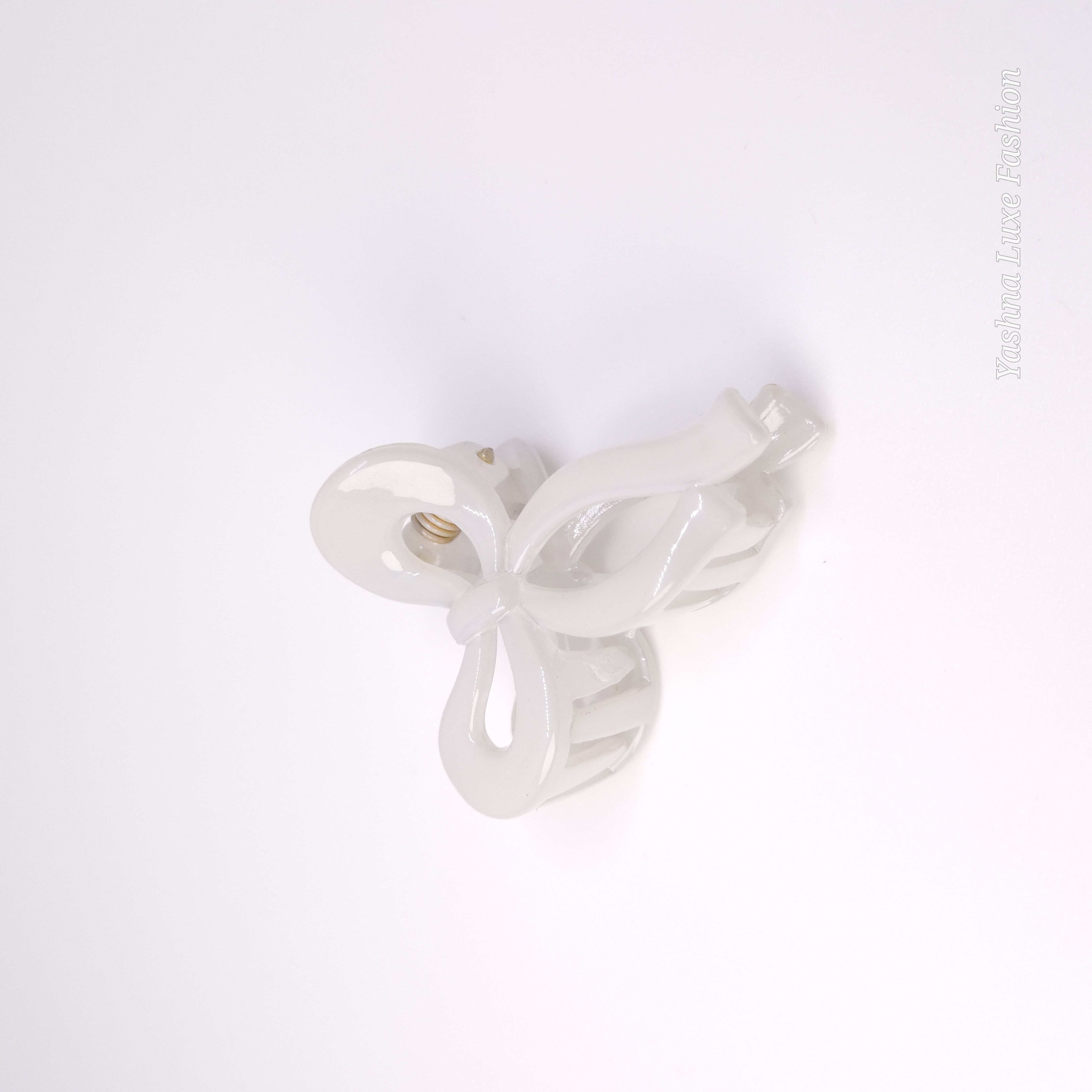 Bow Shaped Solid Matte and Transparent Claw clips