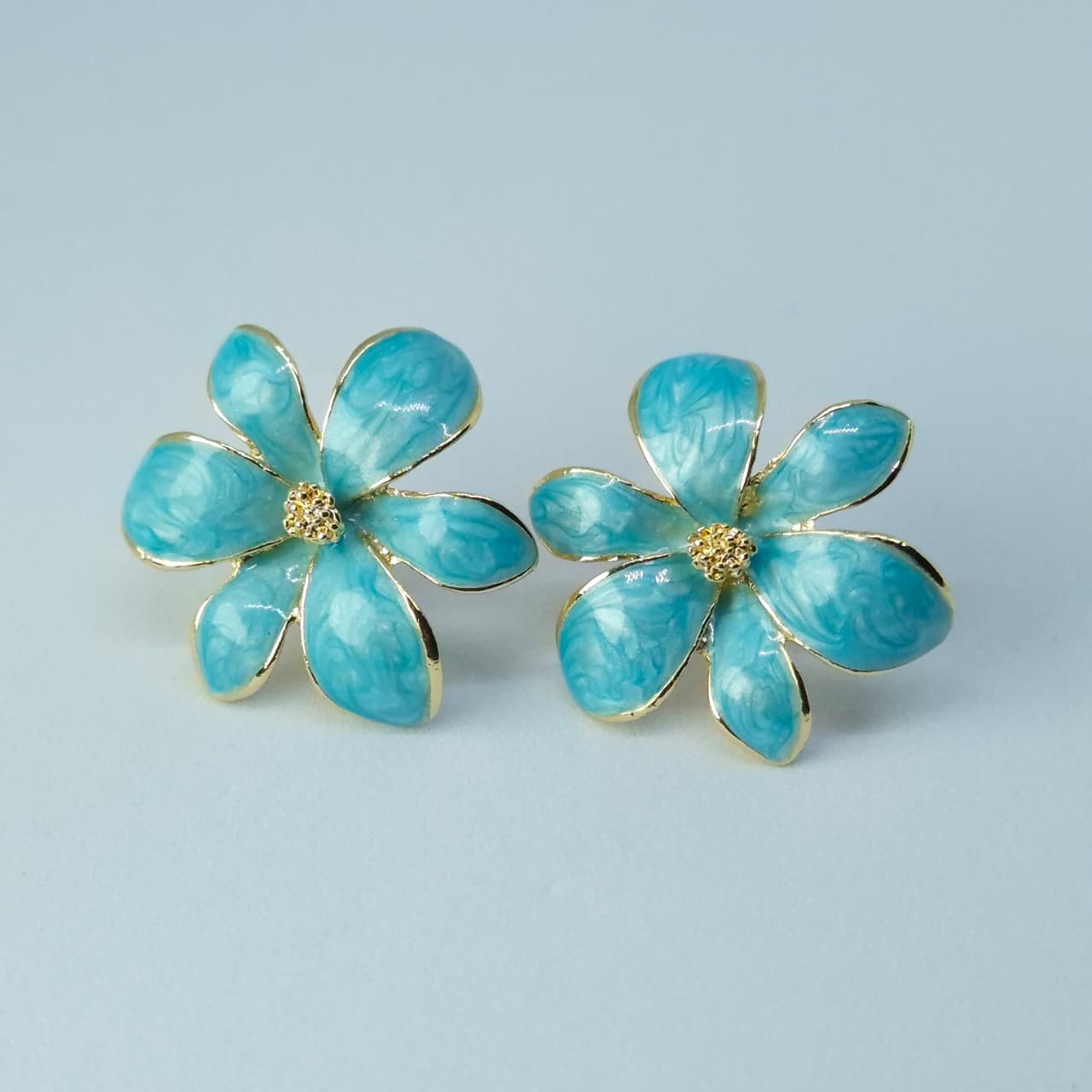 Enamel Floral Stud Earrings