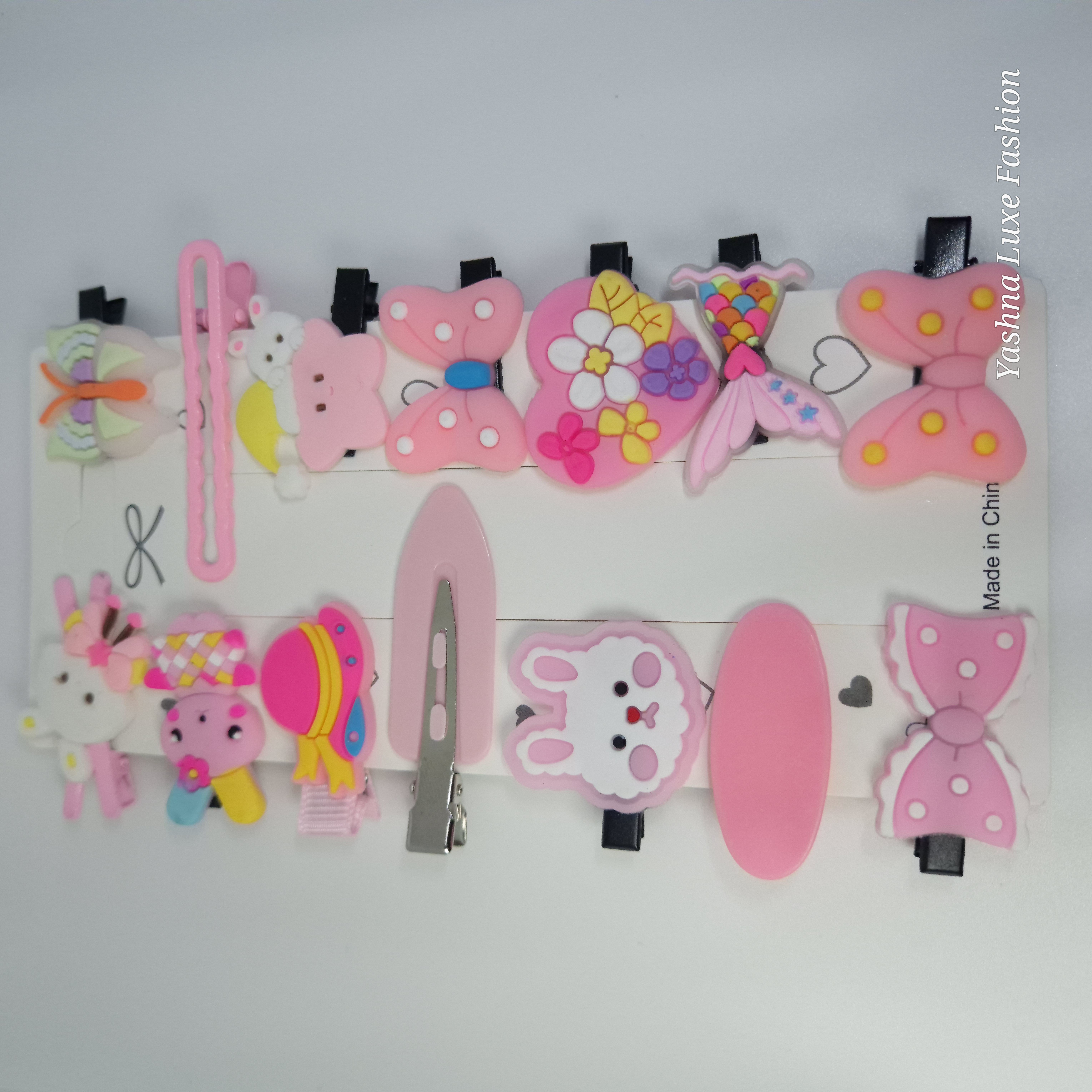 Korean Style Pink Cute Hair Clip Set for Kids