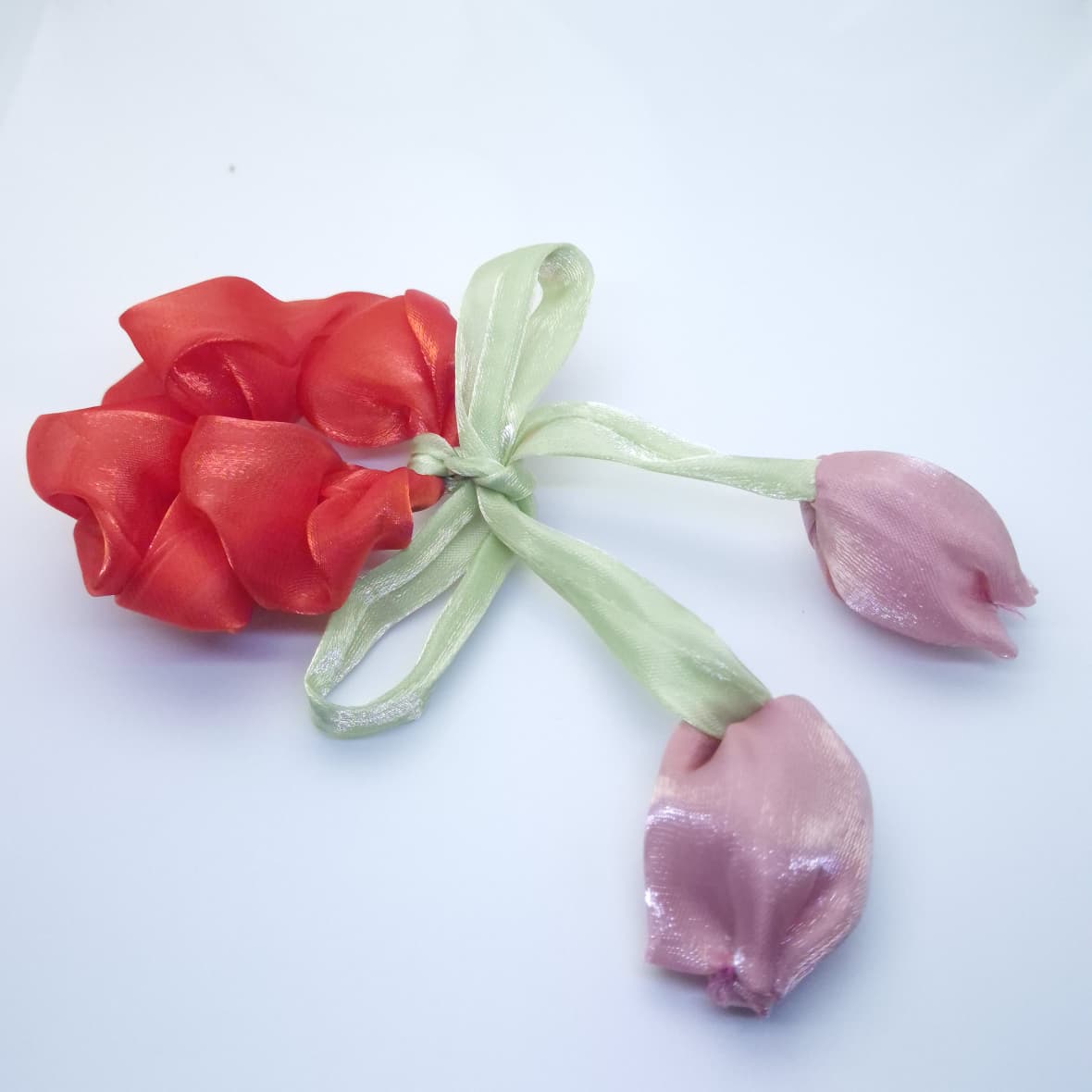 Satin Floral Hair Scrunchie
