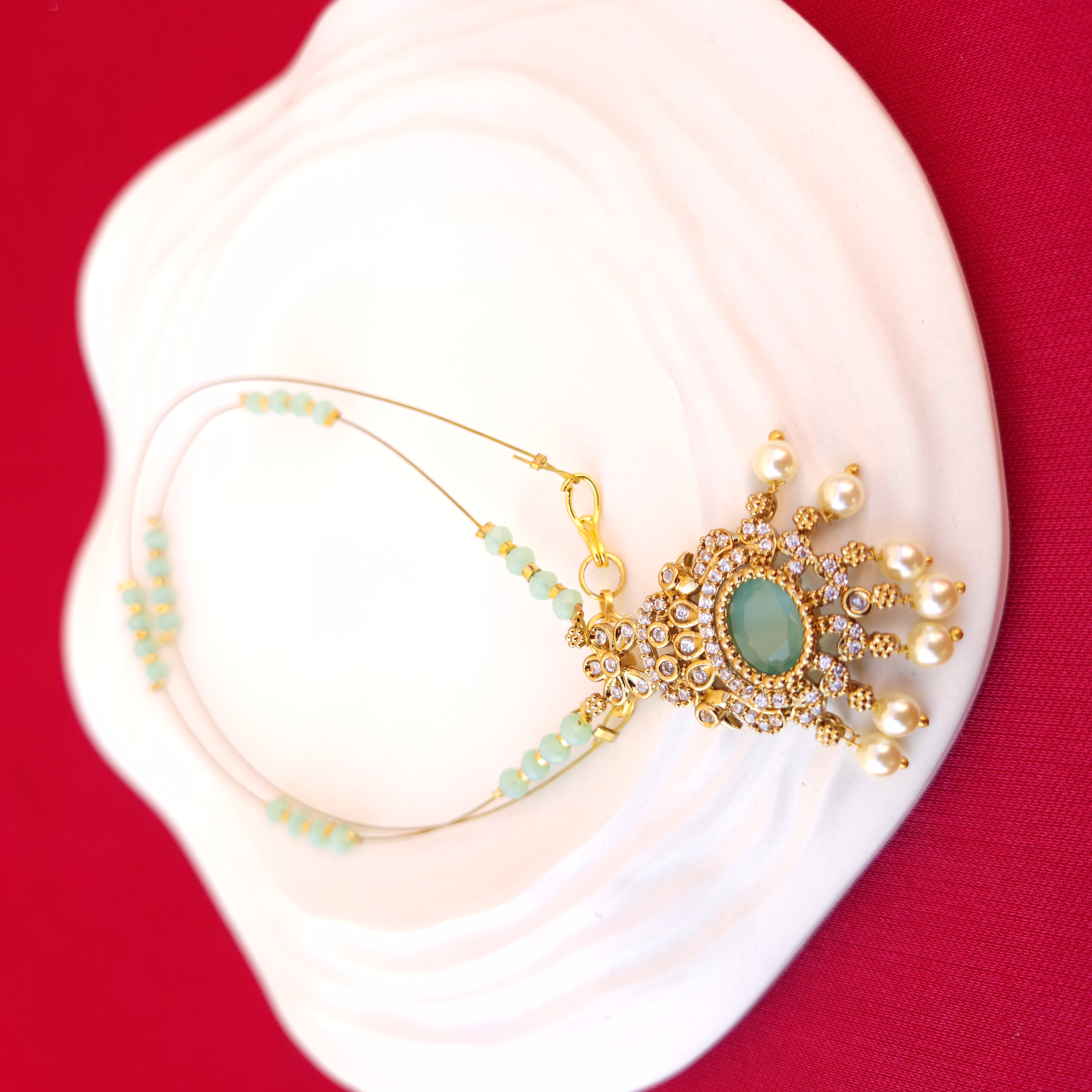 Invisible Aqua Green Peacock Elegant Pendant Necklace
