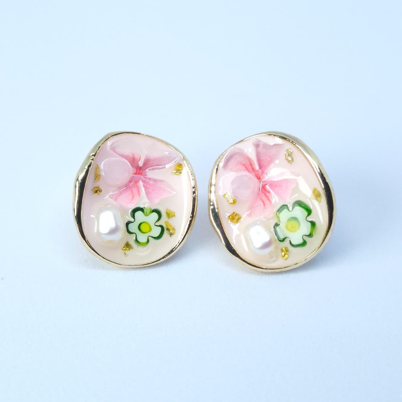 Pink Garden Glow Stud Earrings