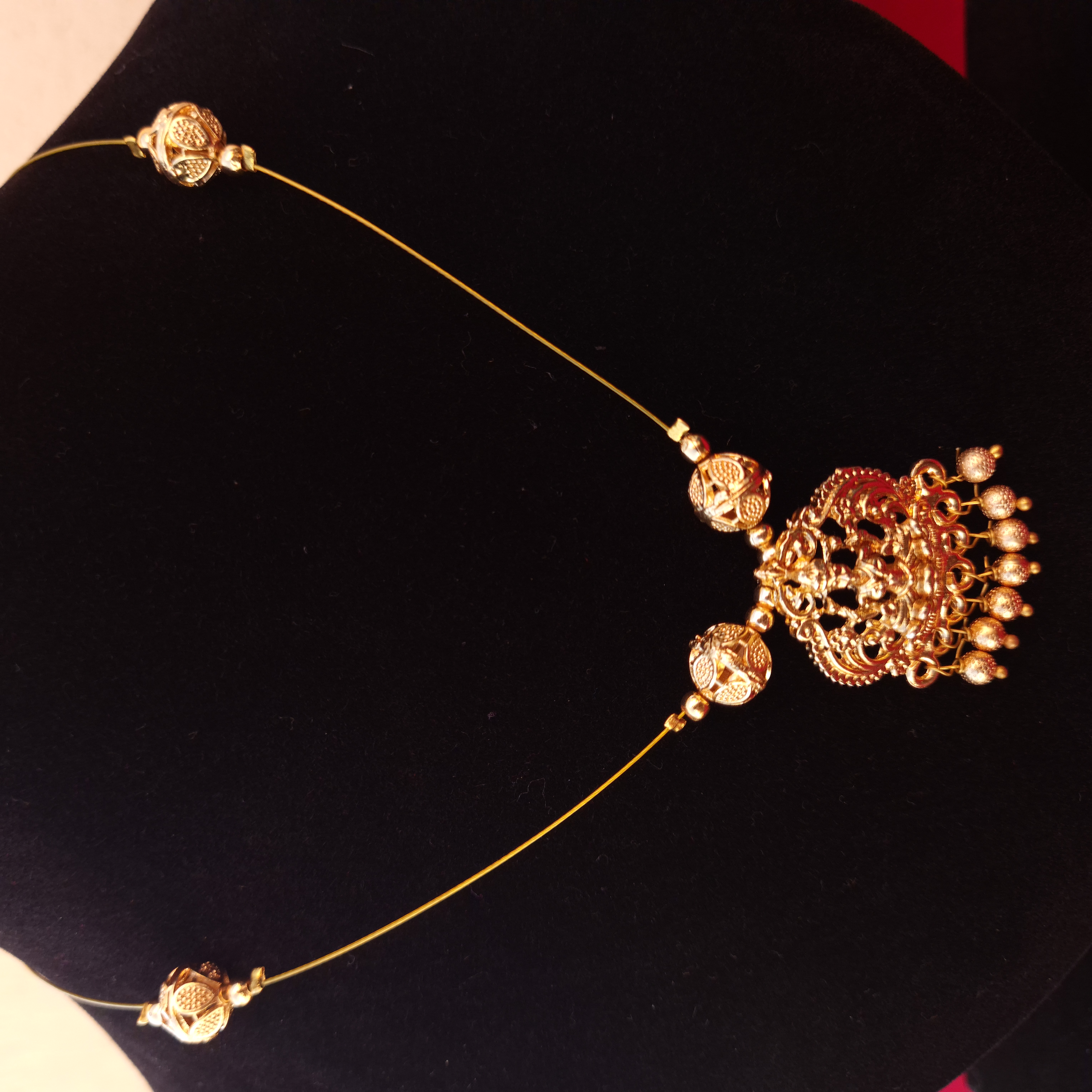 Invisible Traditional Gold-Plated Temple Necklace