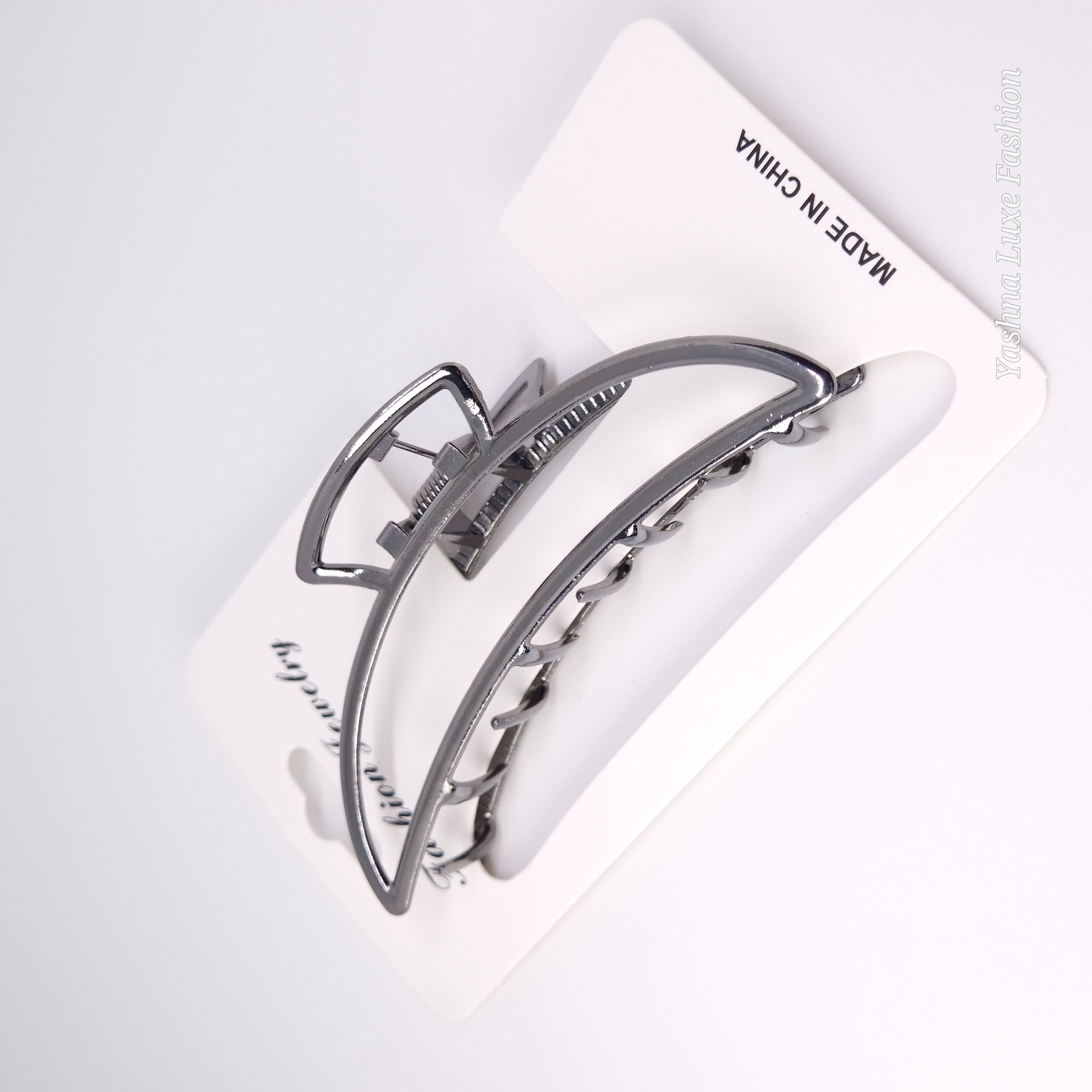 Metallic crescent Hair Claw Clip