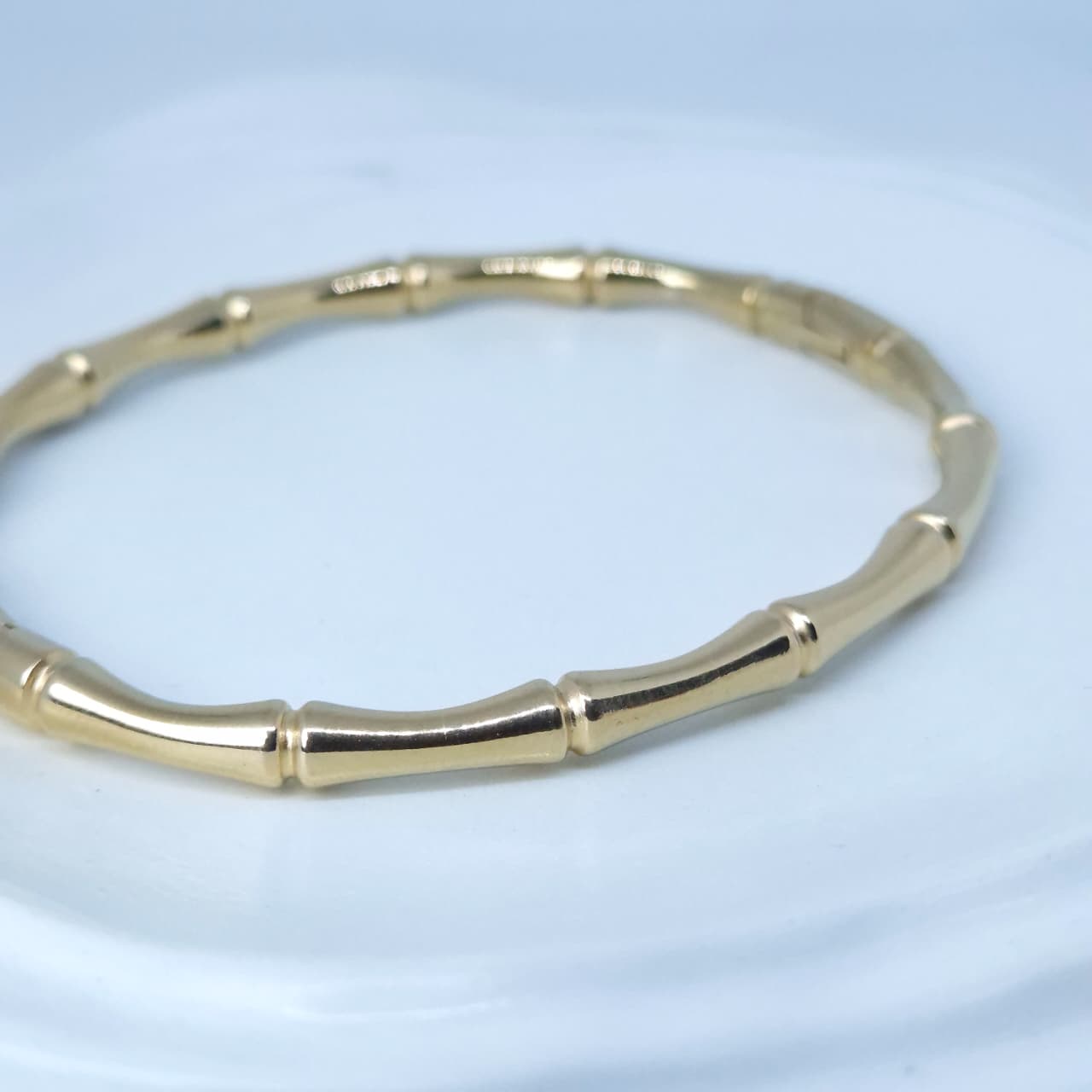 Anti Tarnish Gold Toned Bamboo Bracelet Big