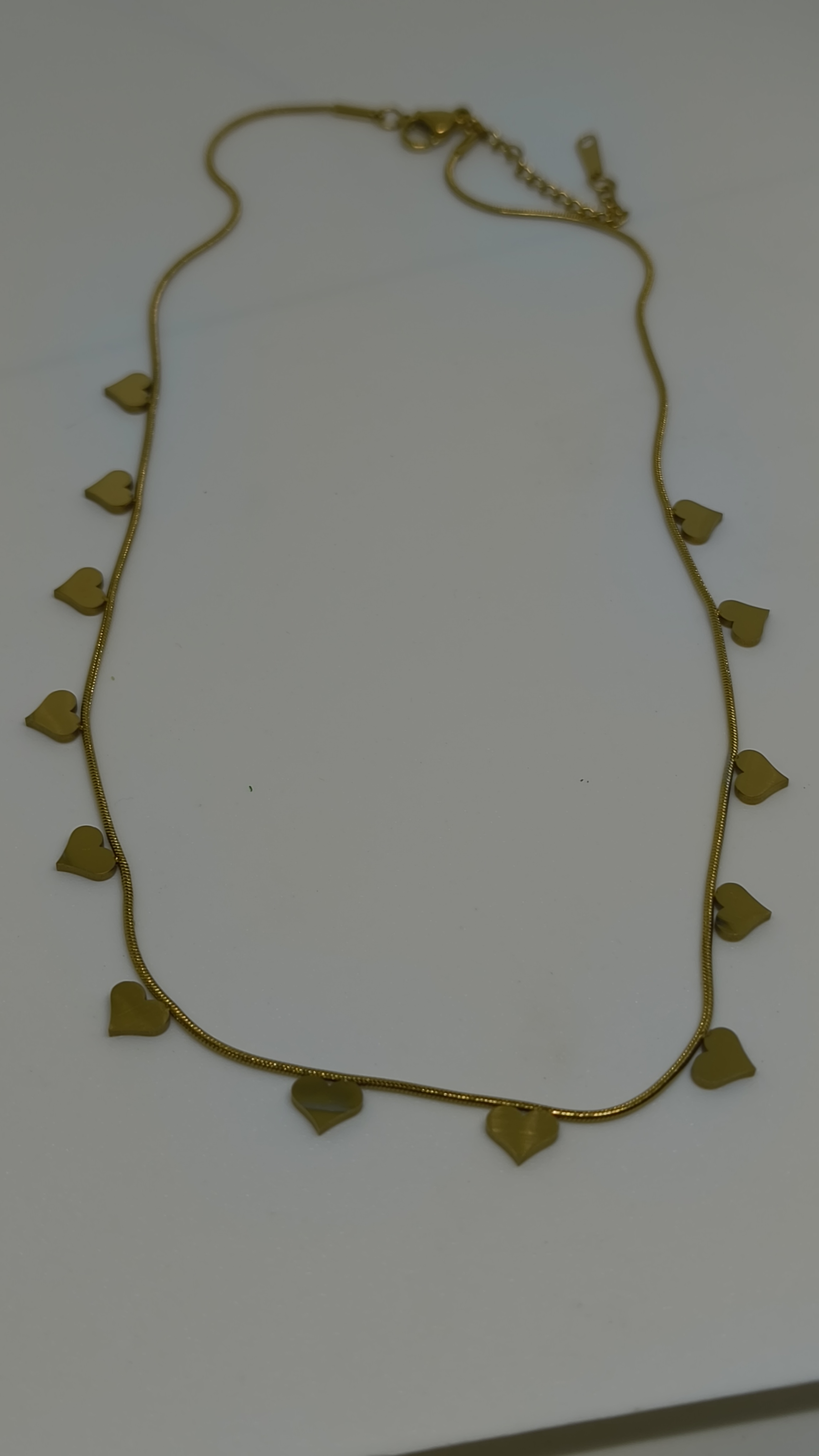 Anti Tarnish Gold Heart Charm Necklace