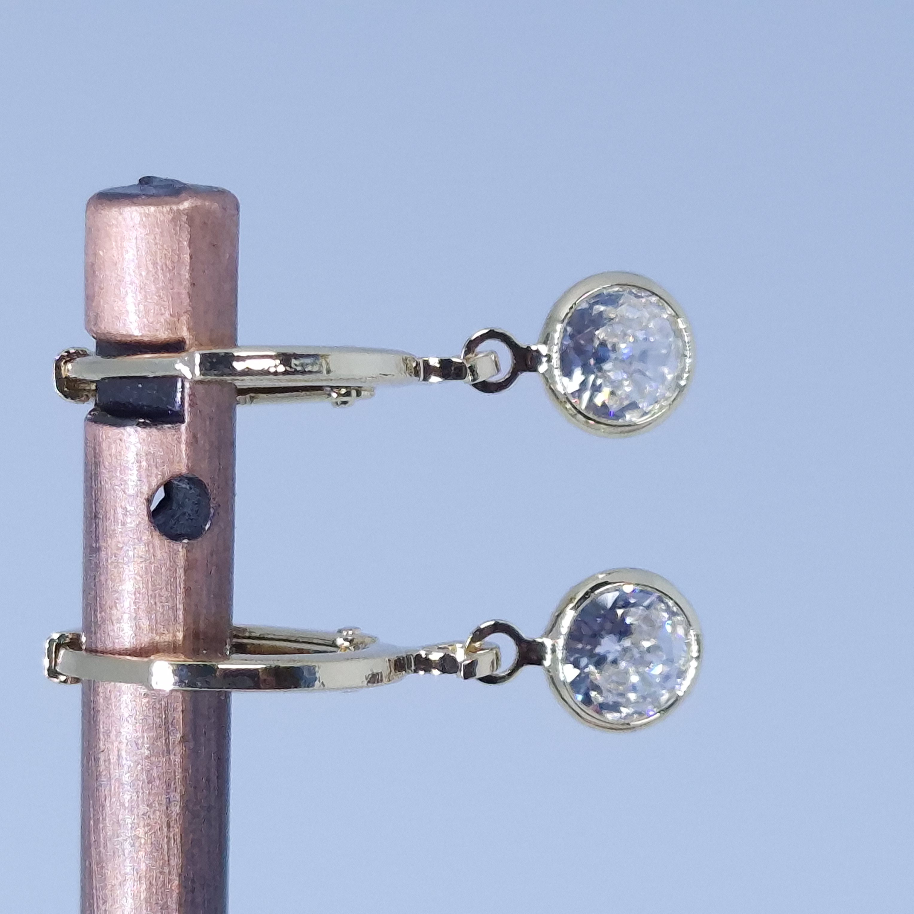 Gold-Plated Crystal Earrings