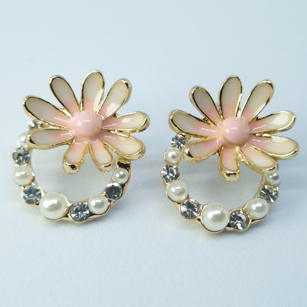 Floral Pearl Crystal Earrings