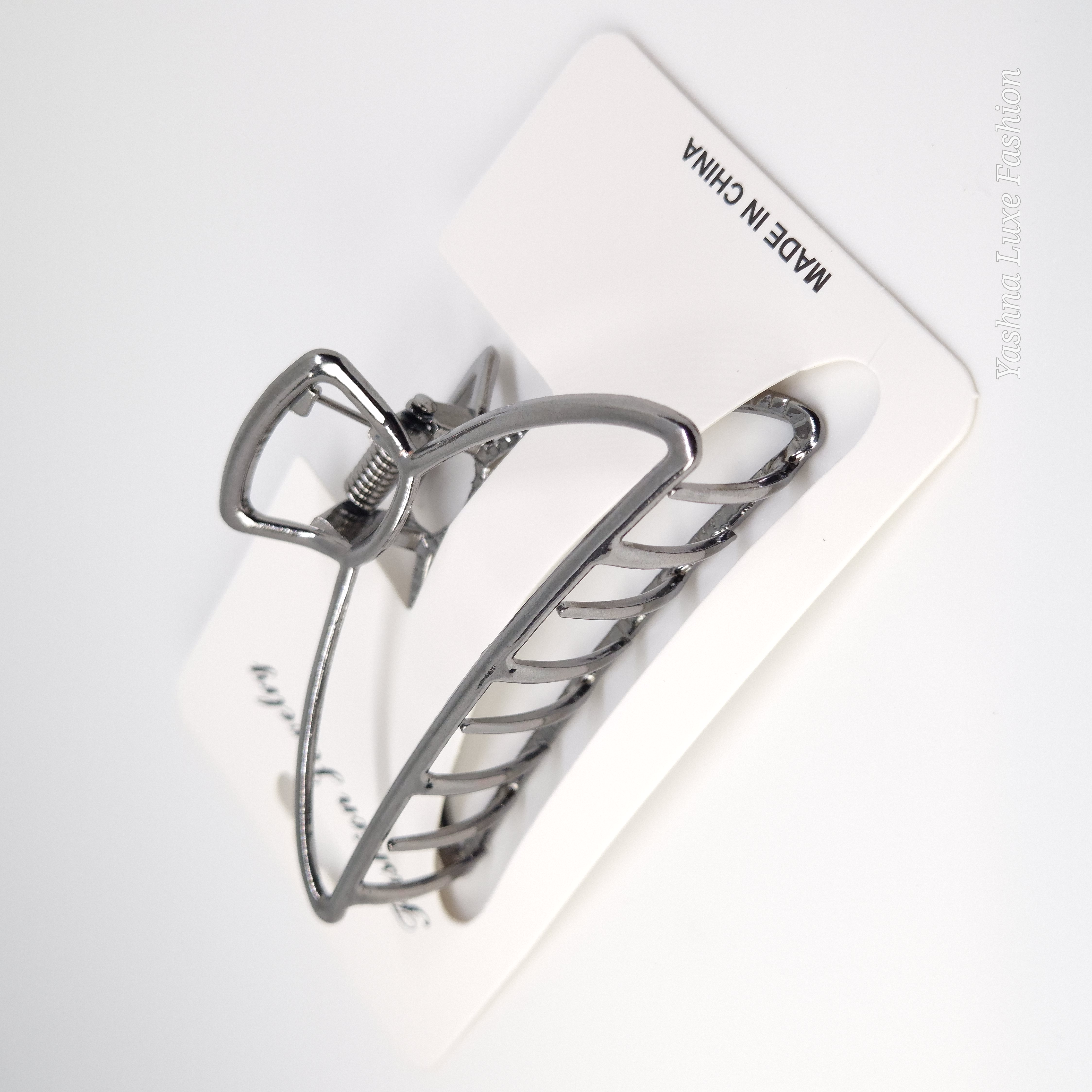 Metallic Semi Circle Hollow Claw Clip