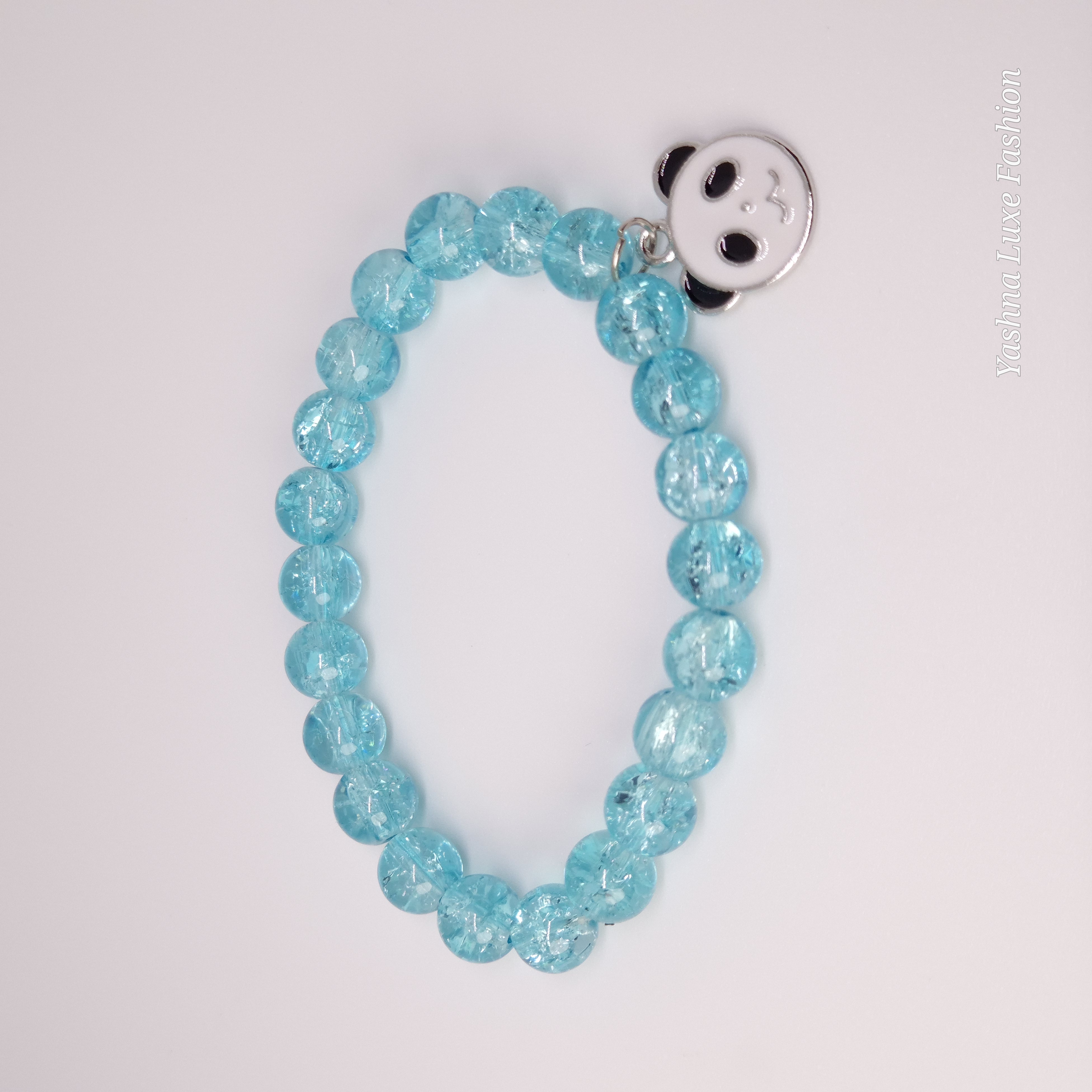 Crystal Charm Beaded Bracelet – Panda Edition