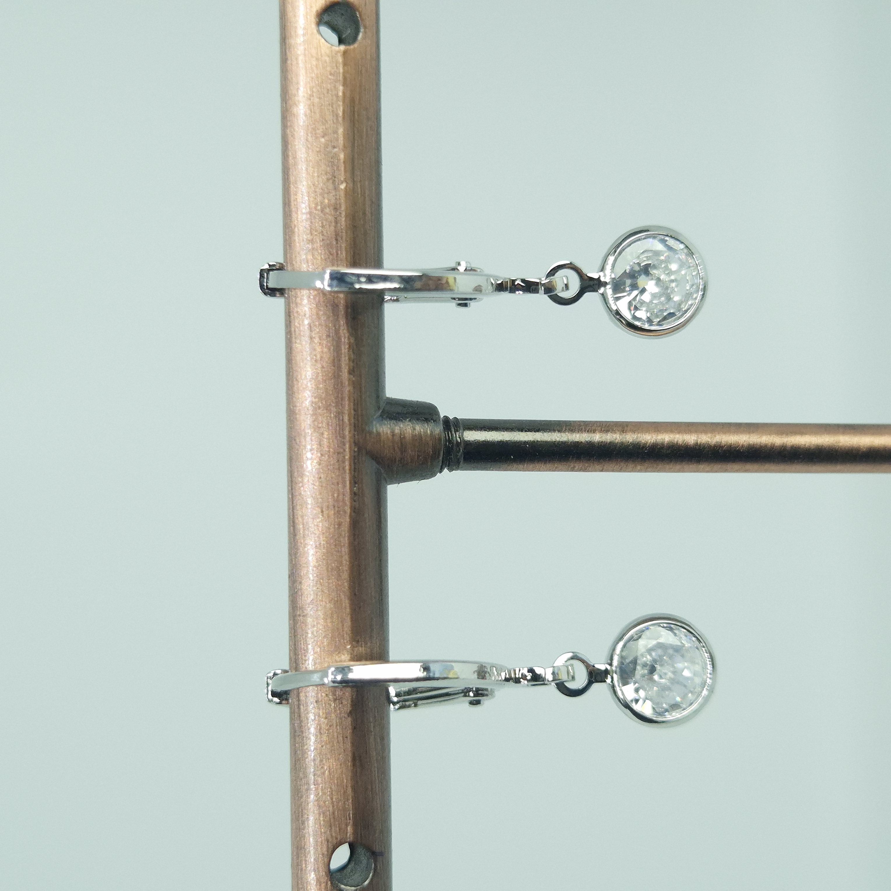 Elegant Silver Crystal Hoop Earrings