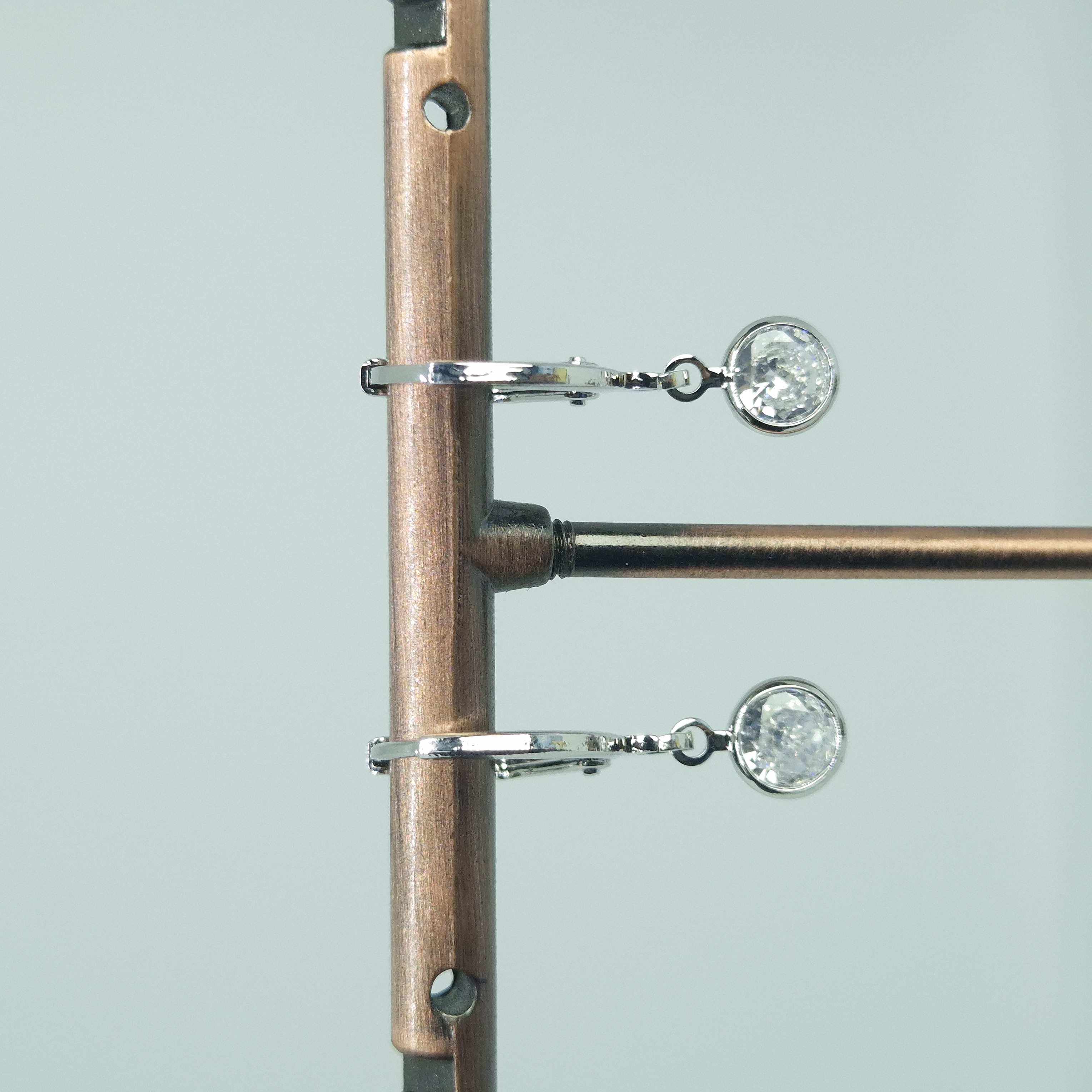 Elegant Silver Crystal Hoop Earrings