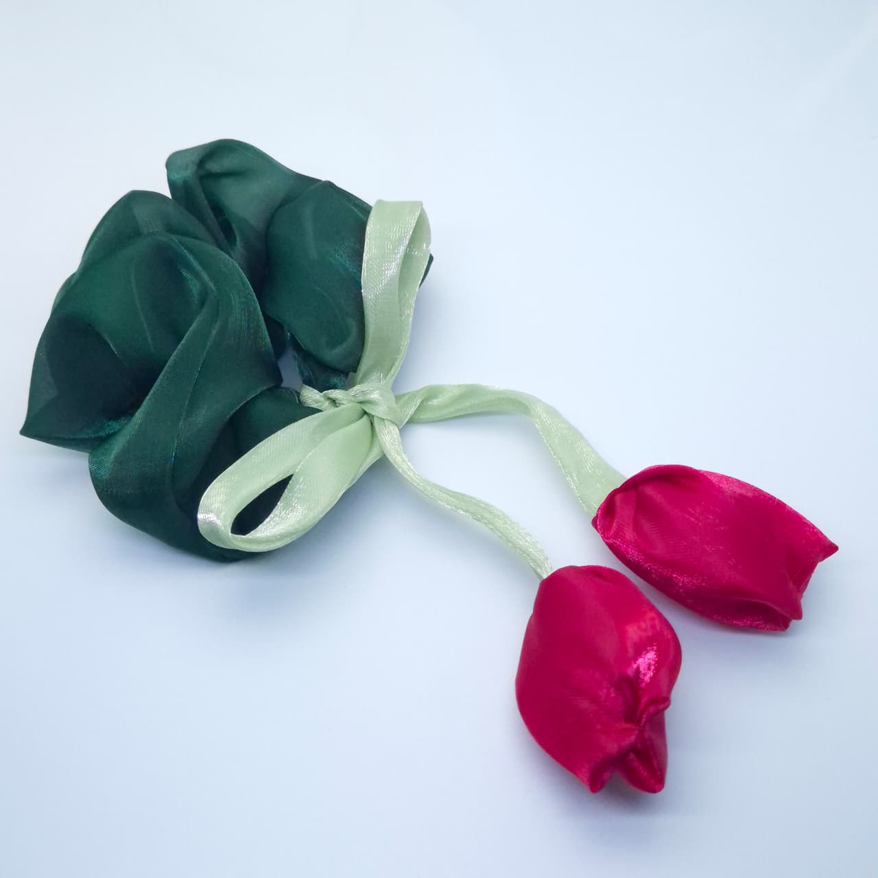 Satin Floral Hair Scrunchie