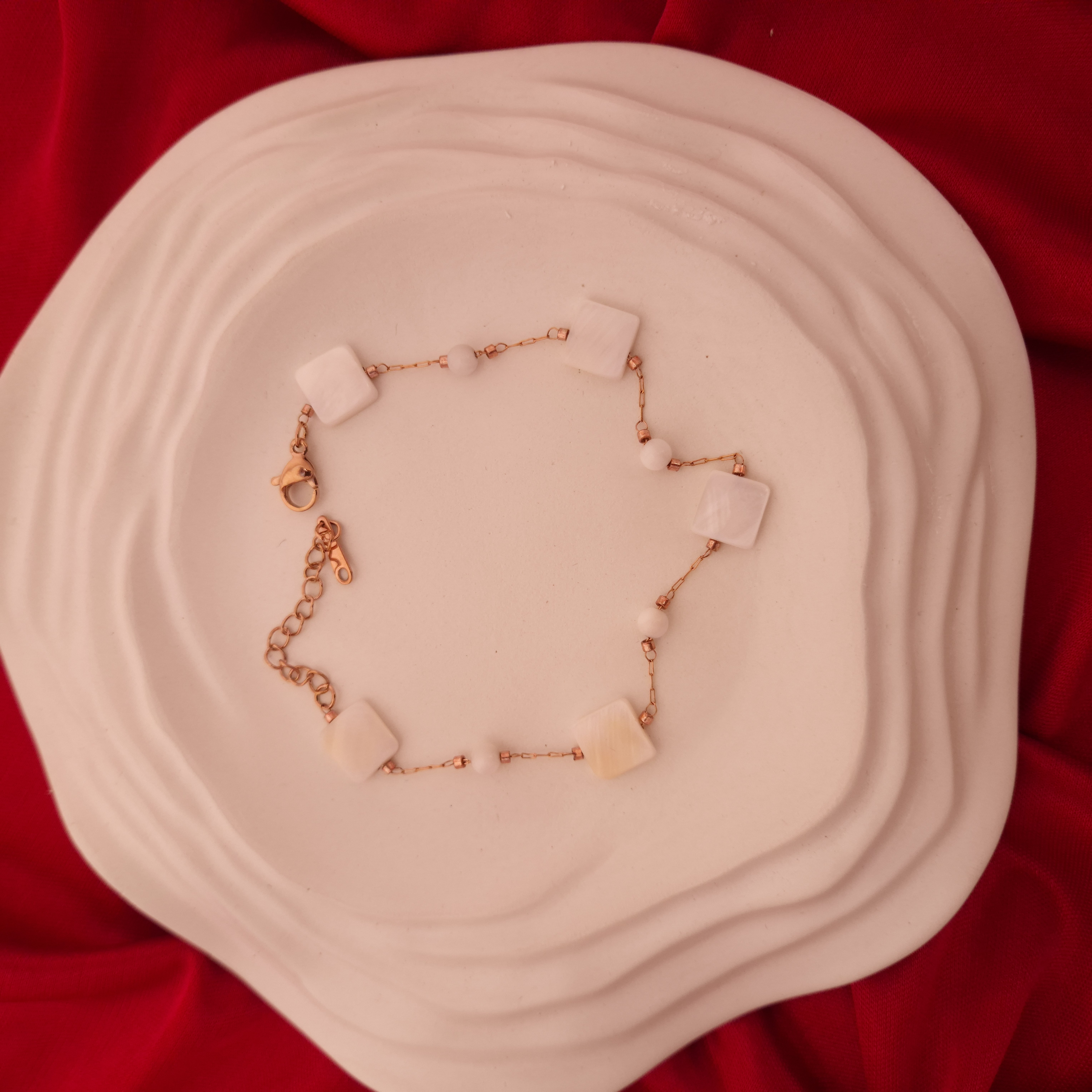 Pearl Square Charm Bracelet