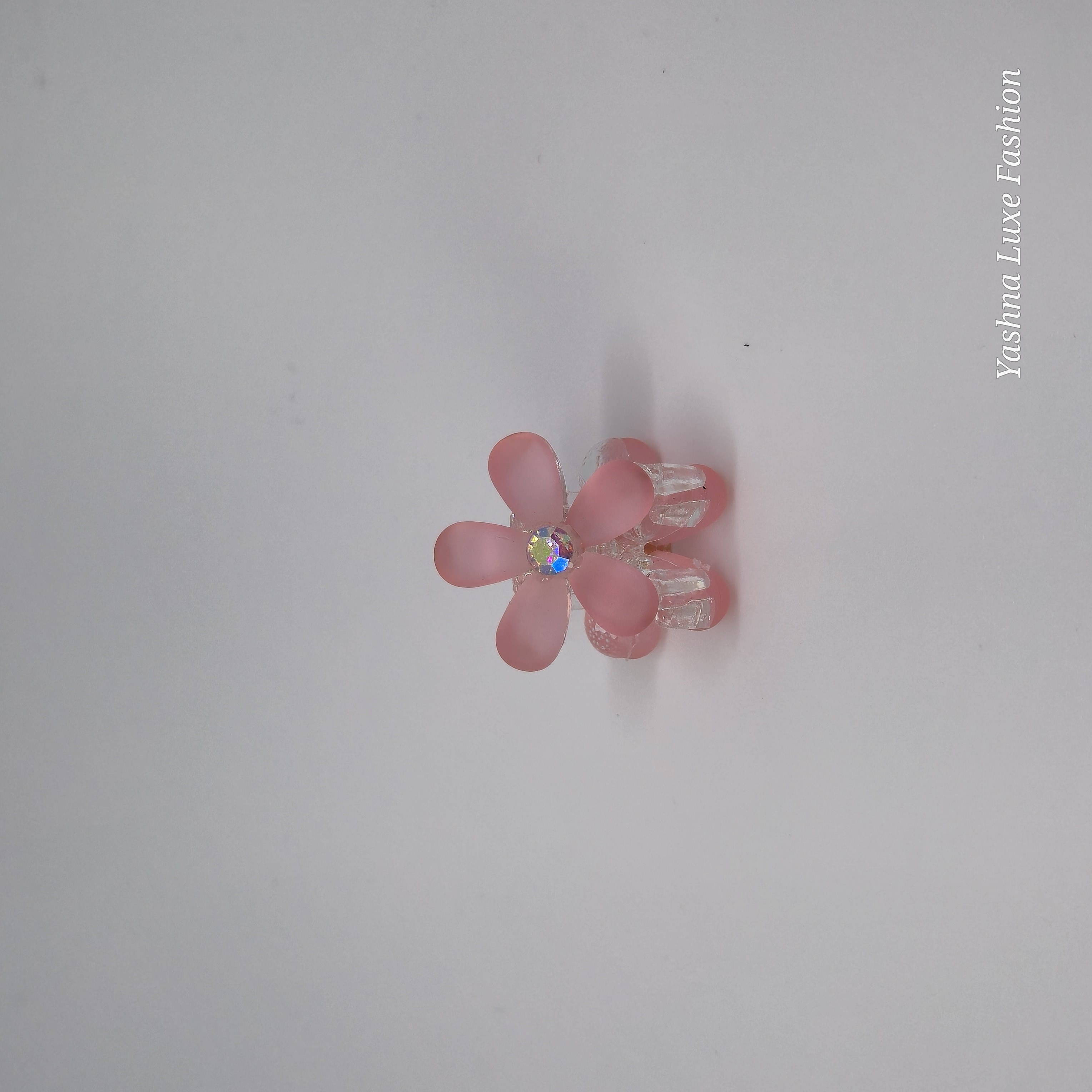 Gemstone Petals Flower Hair claw Clip