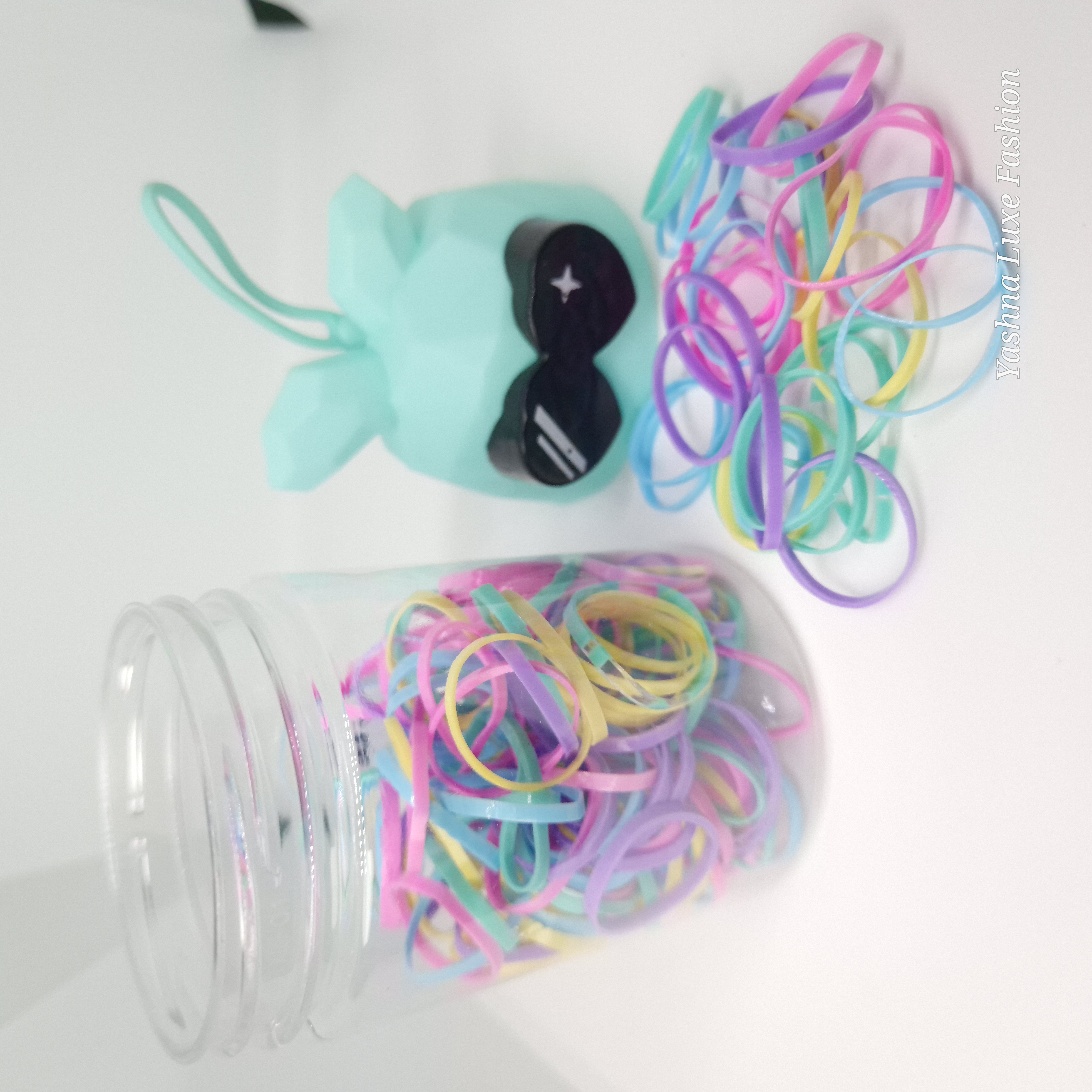Colorful Hair Rubber Bands Jar