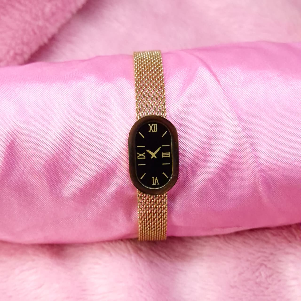 Anti Tarnish Gold Plated Roman Numeral Mesh Watch Bracelet