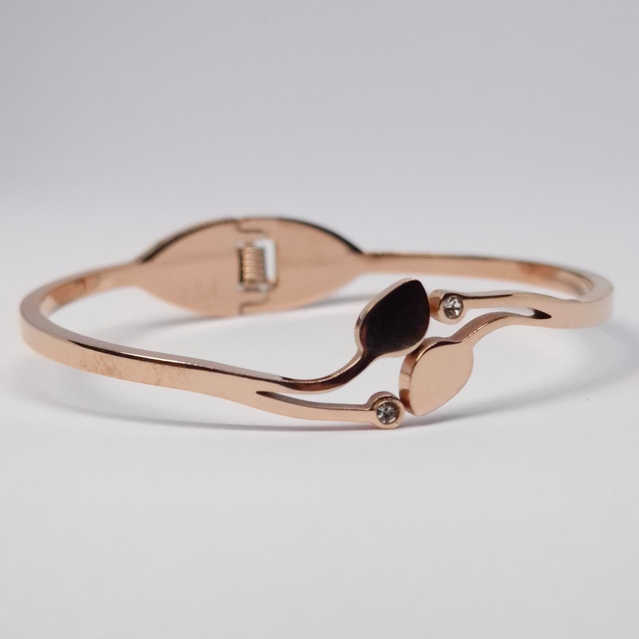 Anti Tarnish Leaf Design Rose Gold Bracelet Small Size