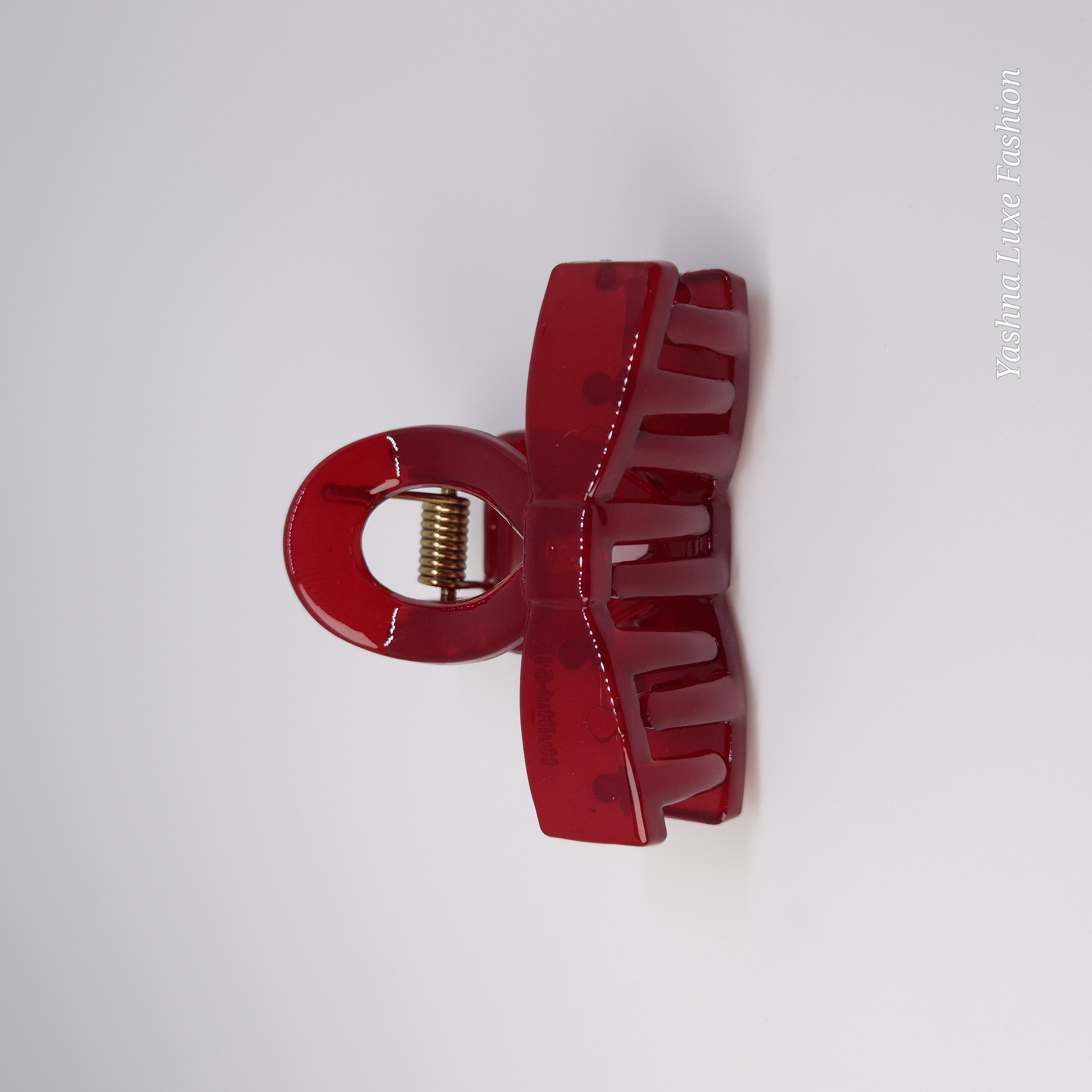 Jelly Finish Bow Hair Claw Clip