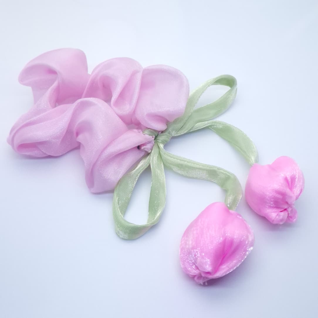 Satin Floral Hair Scrunchie