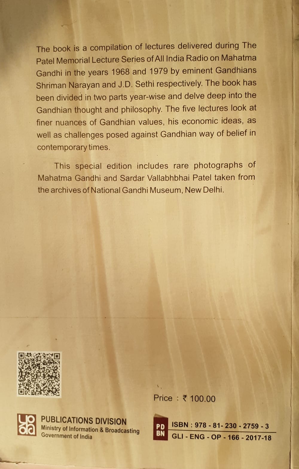 Selected Lectures on Mahatma Gandhi