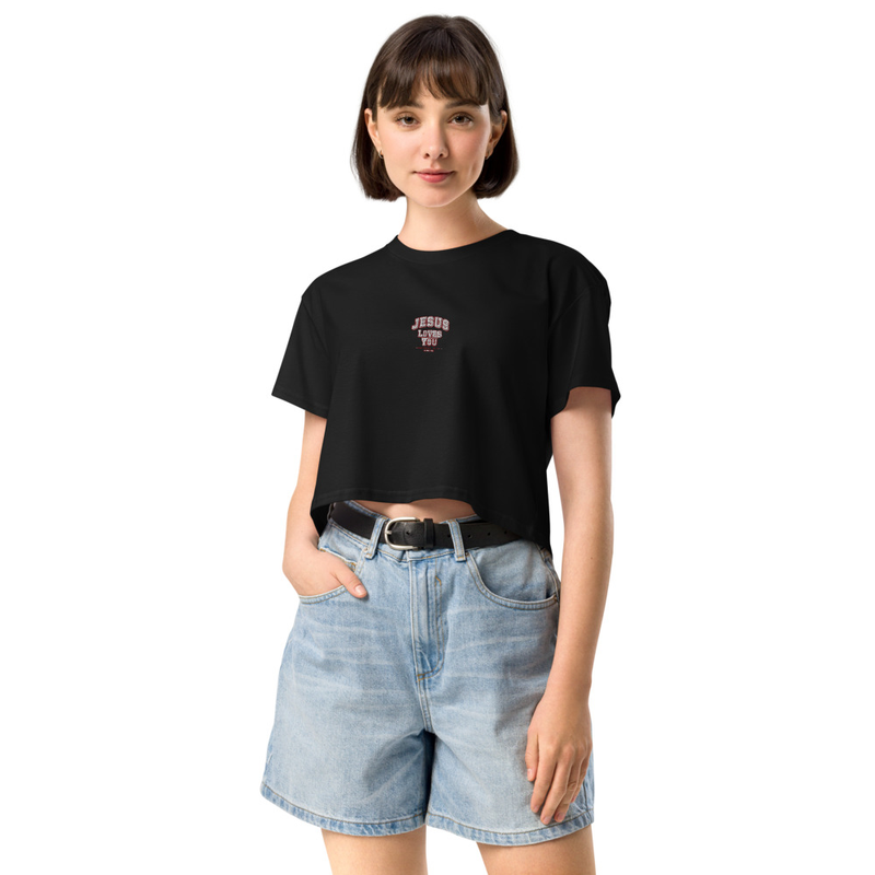 Women’s crop top geborduurd. 