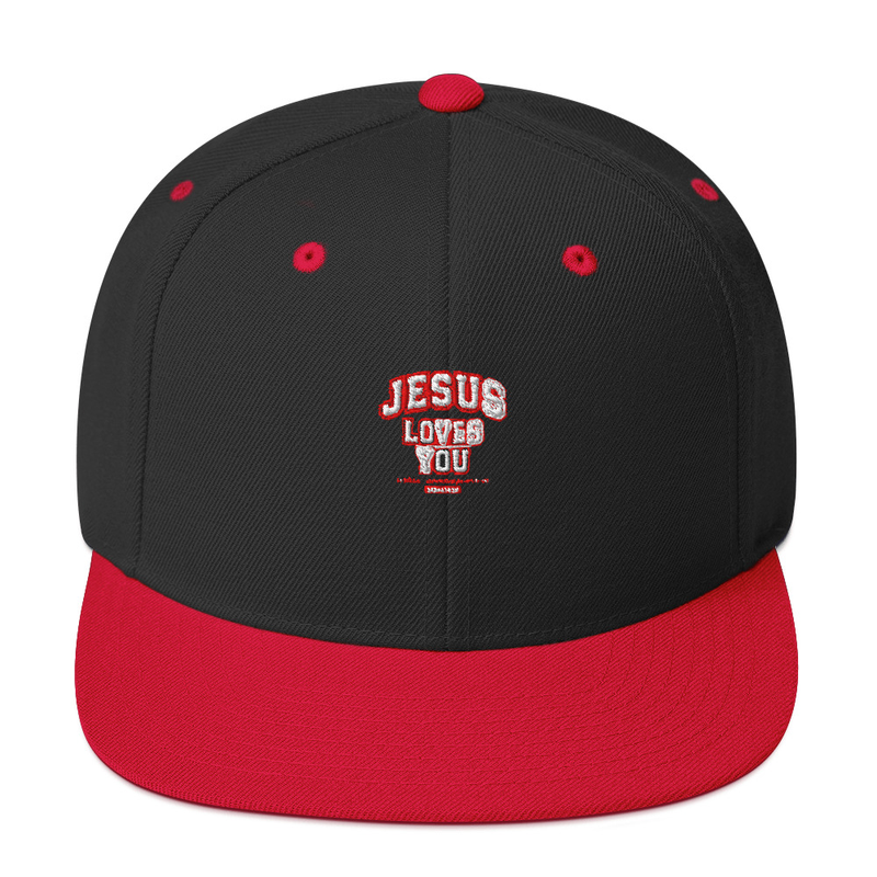 Snapback Jesus Loves U. Geborduurd. 
