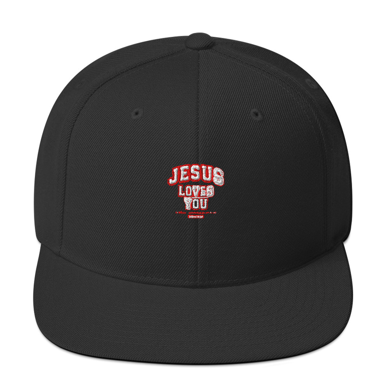 Snapback Jesus Loves U. Geborduurd. 