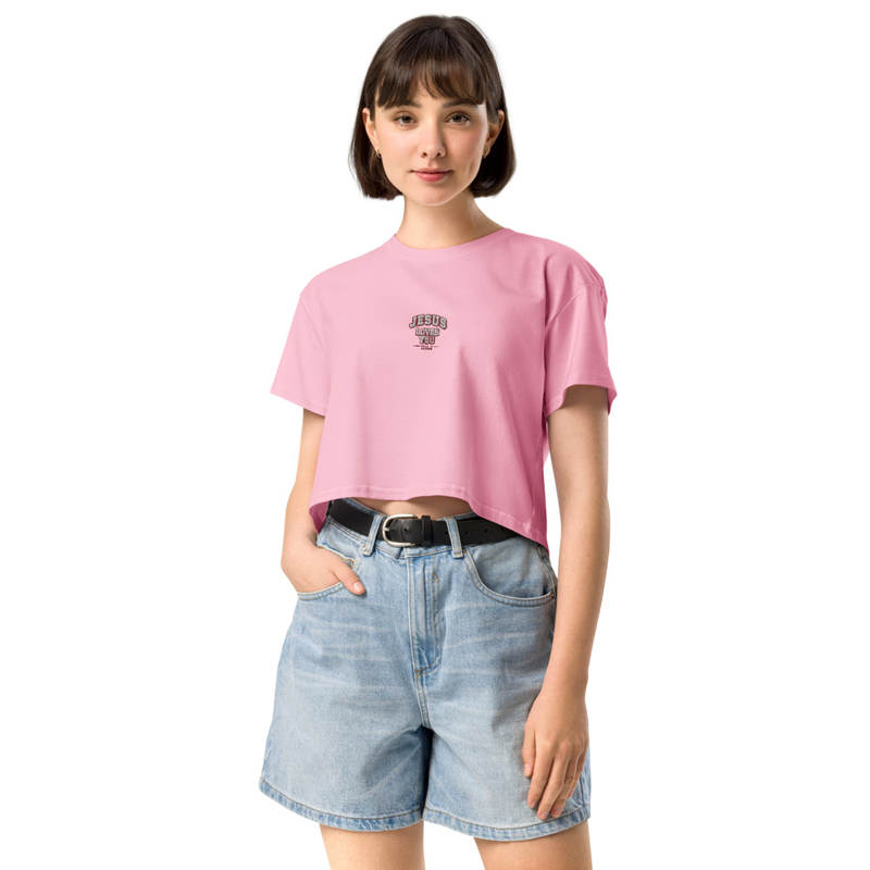 Women’s crop top geborduurd. 