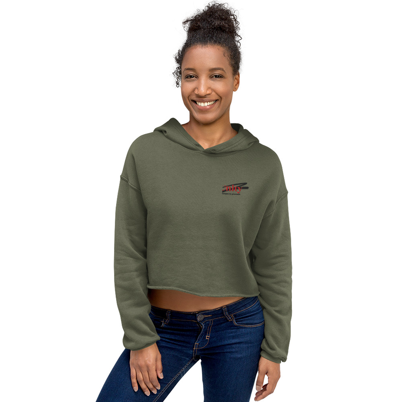Geborduurde Crop Hoodie