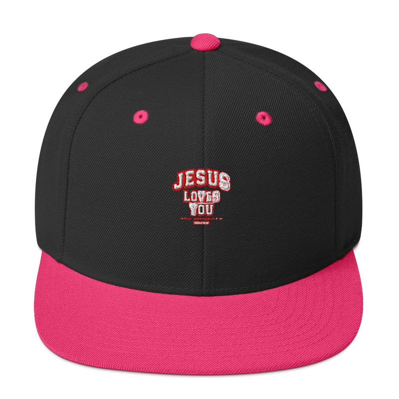 Snapback Jesus Loves U. Geborduurd. 