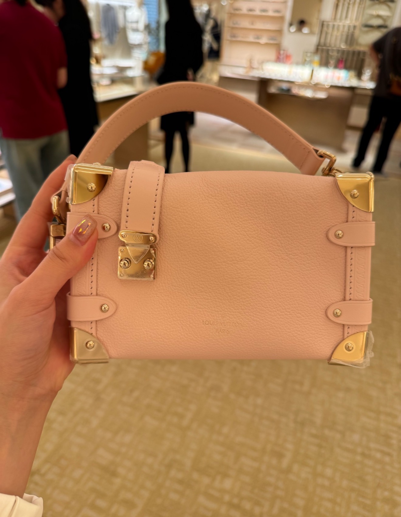 No.35-LV Pink Leather Mini Handbag