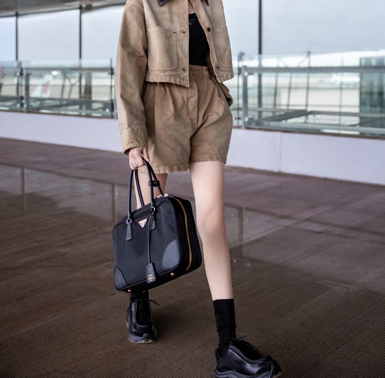 No.32-Prada Classic Leather Handbag