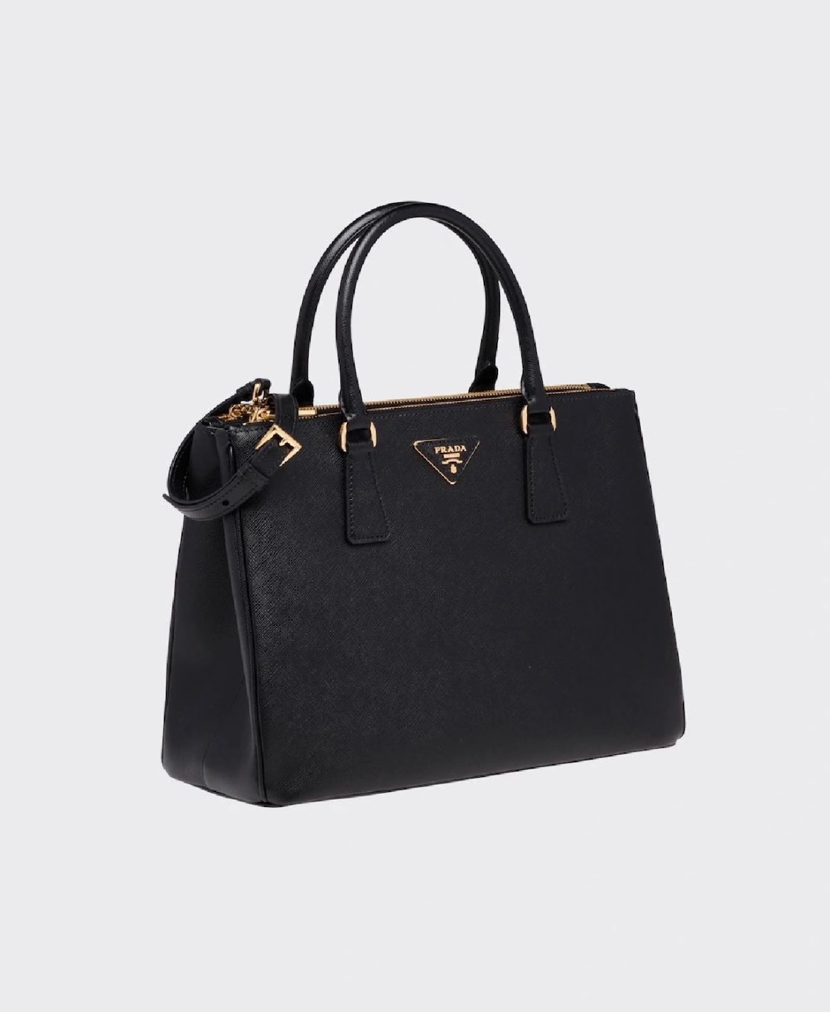 No.18-Prada Elegant Black Leather Tote Bag