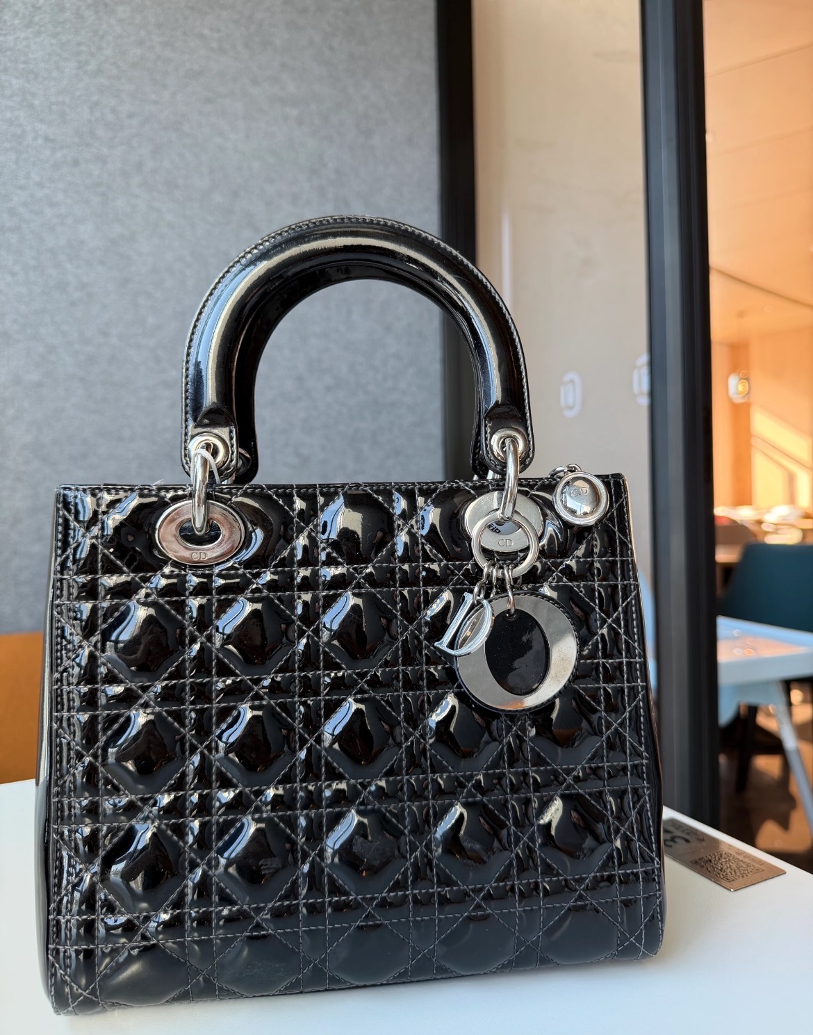 No.13-Dior Lady Dior My ABCDior Black Patent Leather Designer Handbag