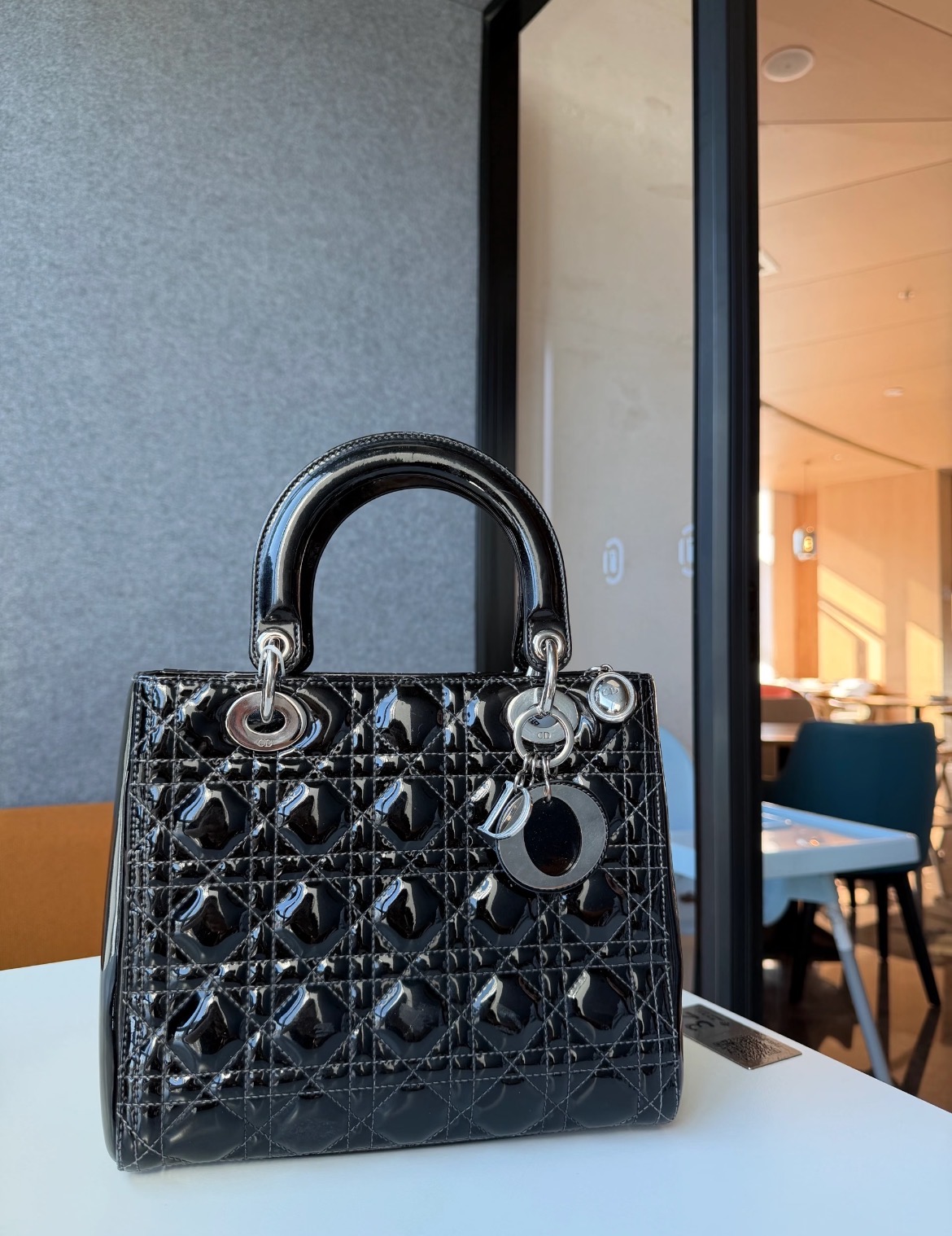 No.13-Dior Lady Dior My ABCDior Black Patent Leather Designer Handbag