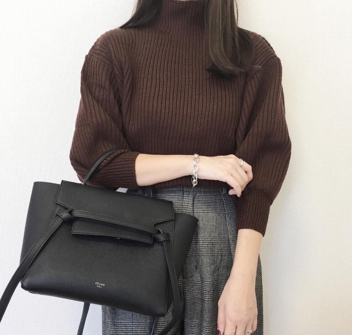 No.14-CELINE Black Leather Tote Bag