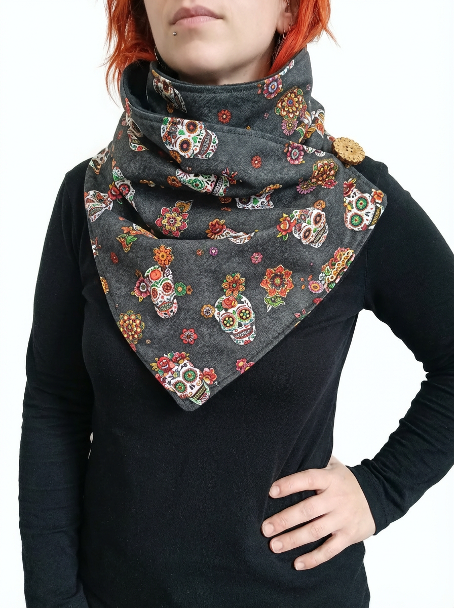 Echarpe tête de mort mexicaine
