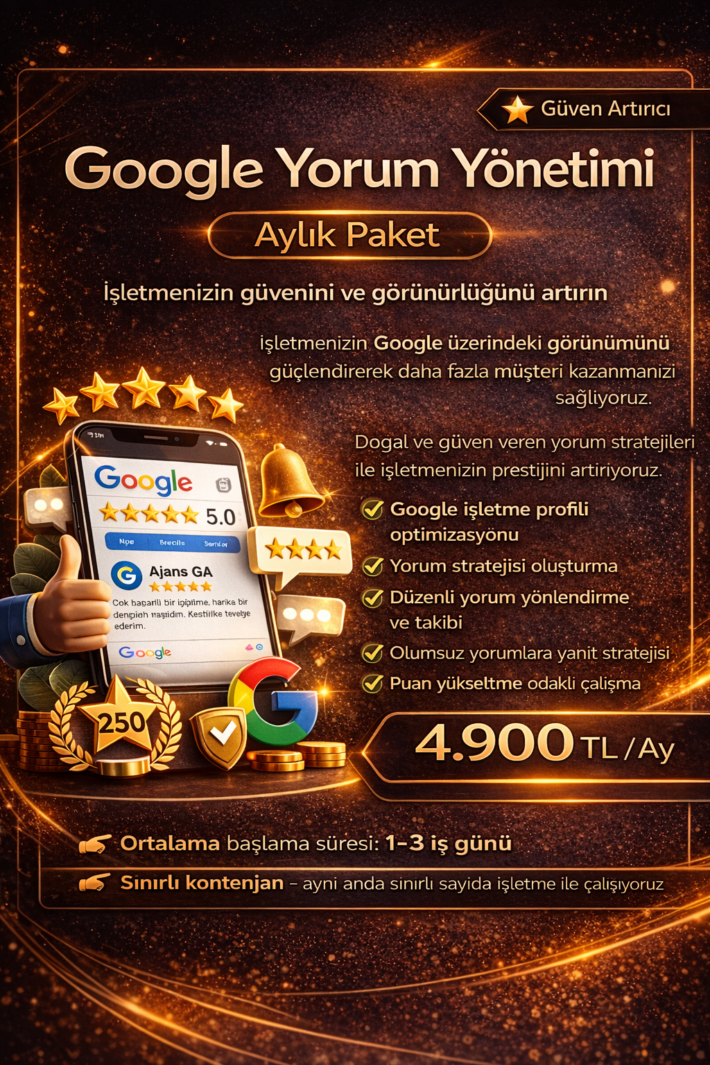 Google Yorum Yönetimi – Aylık Paket
