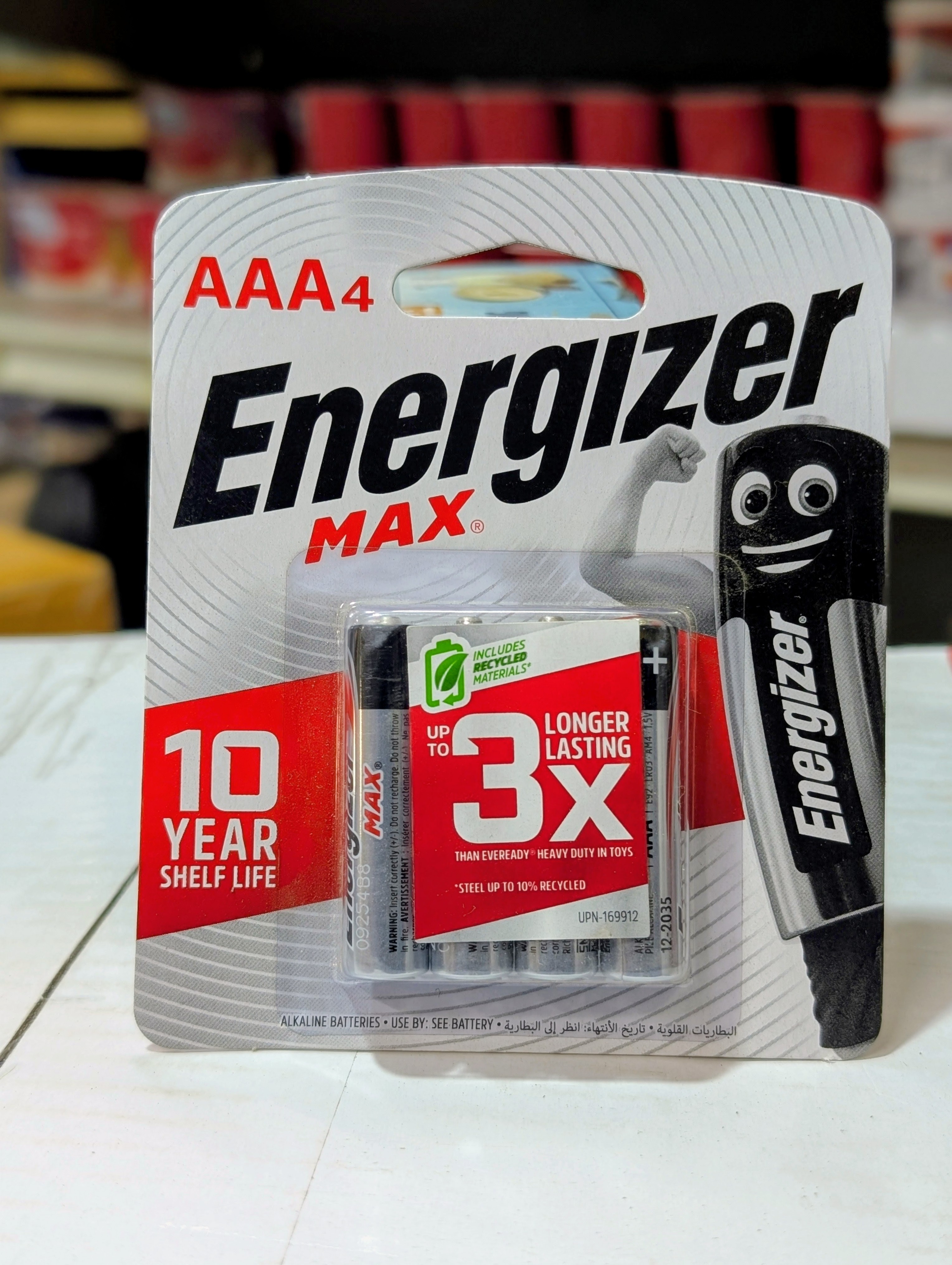 Energizer Max AAA Batteries (4-Pack)