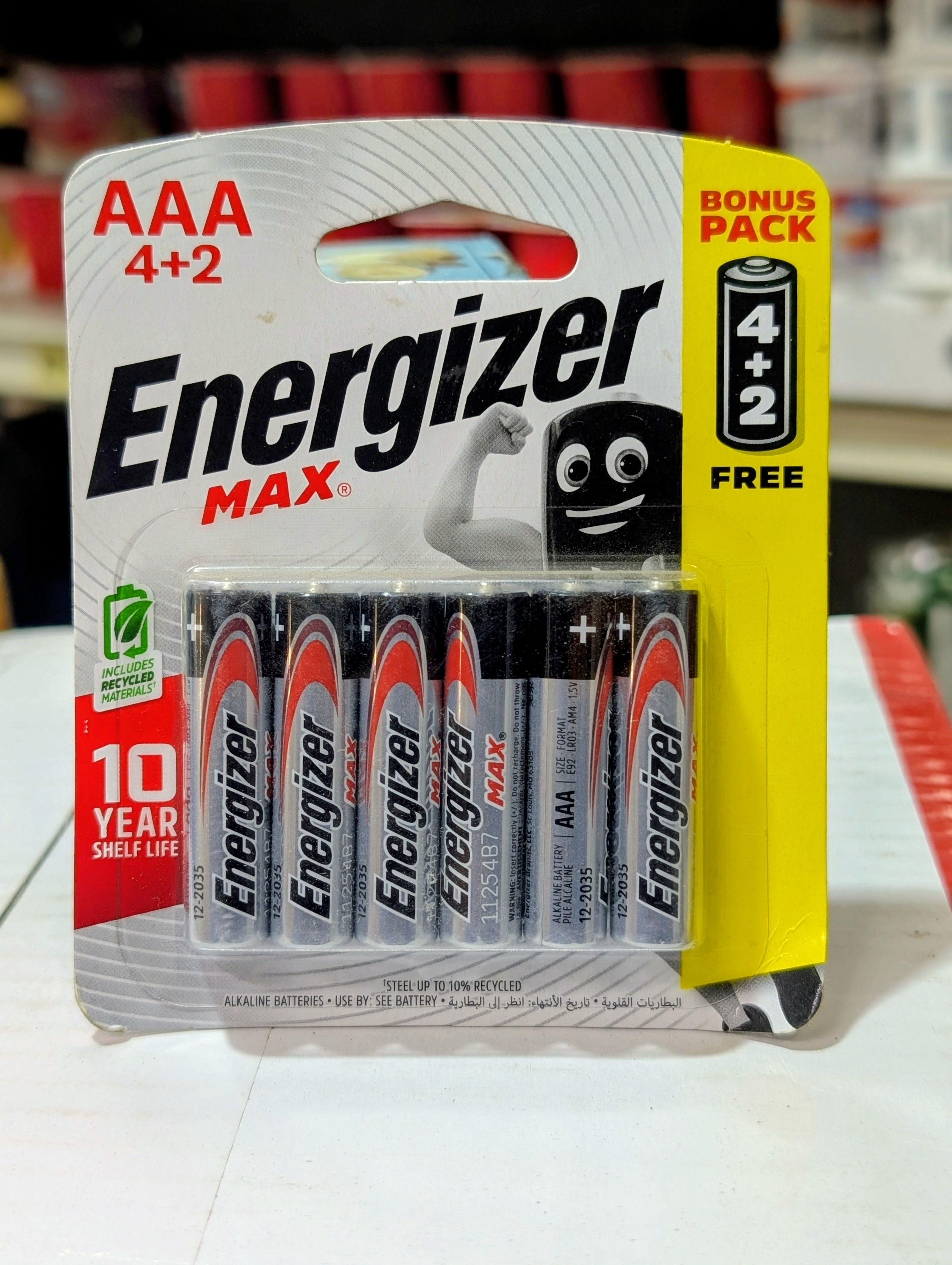 Energizer Max AAA Batteries Bonus Pack